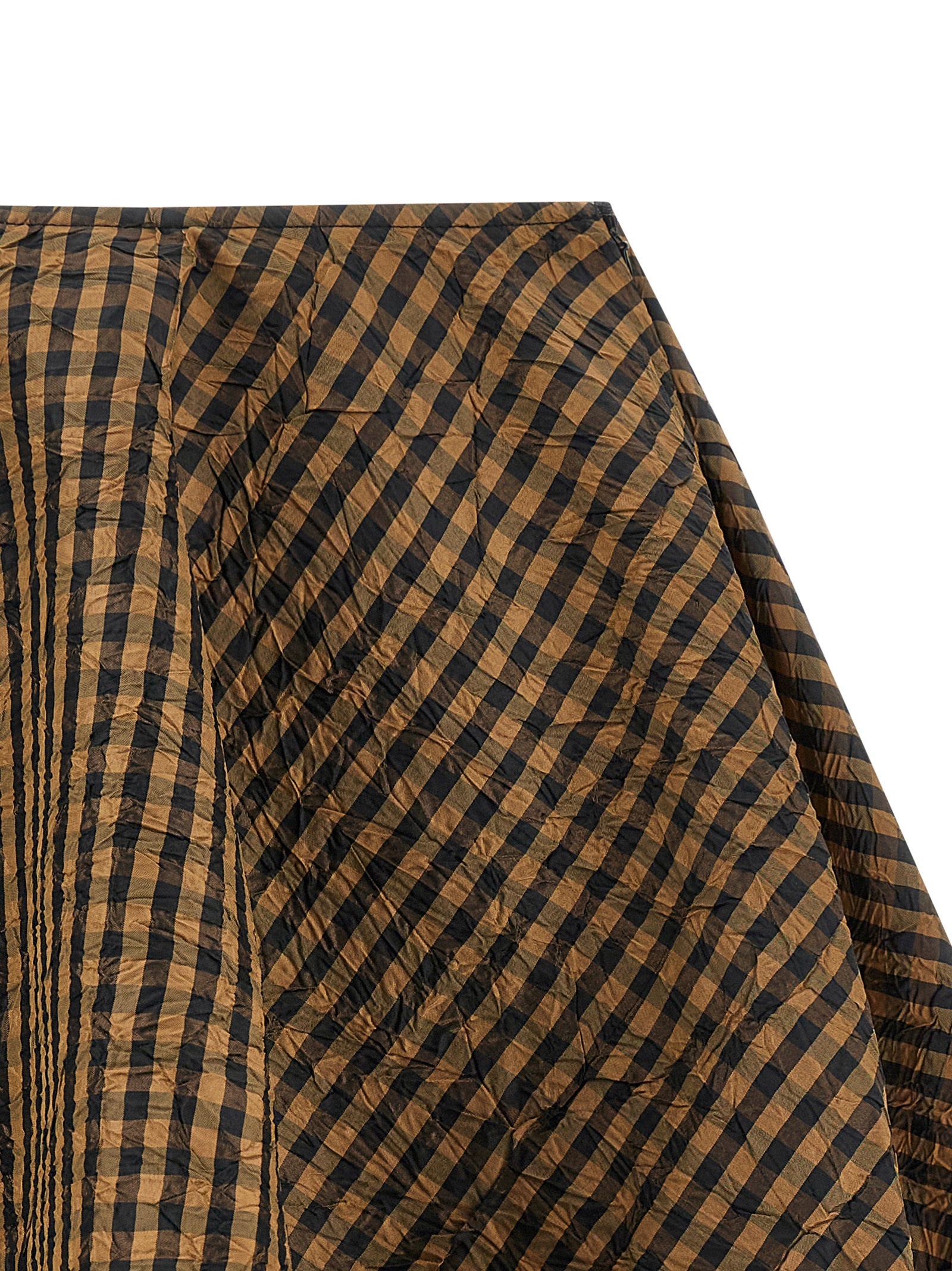 Ganni Wheel Crinkled Check Skirt