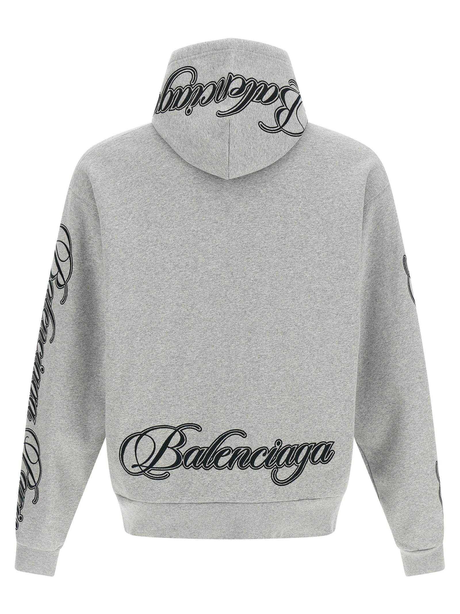 Balenciaga Cursive Embroidered Dry Mélange Hoodie