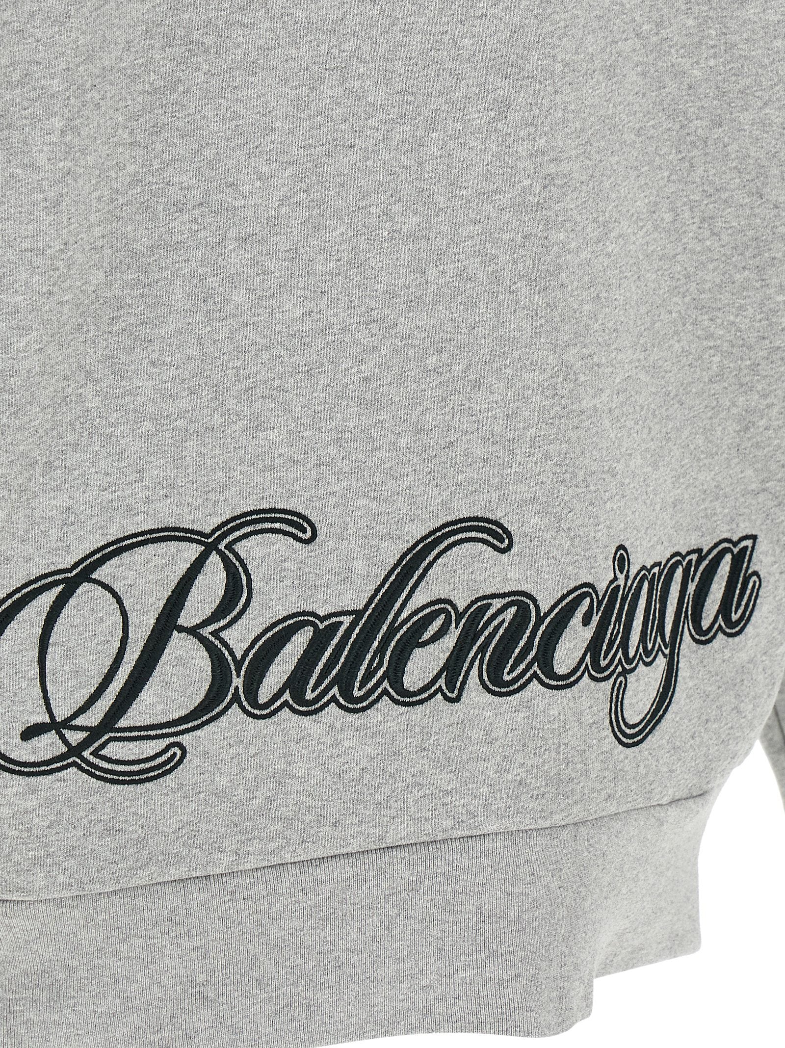 Balenciaga Cursive Embroidered Dry Mélange Hoodie