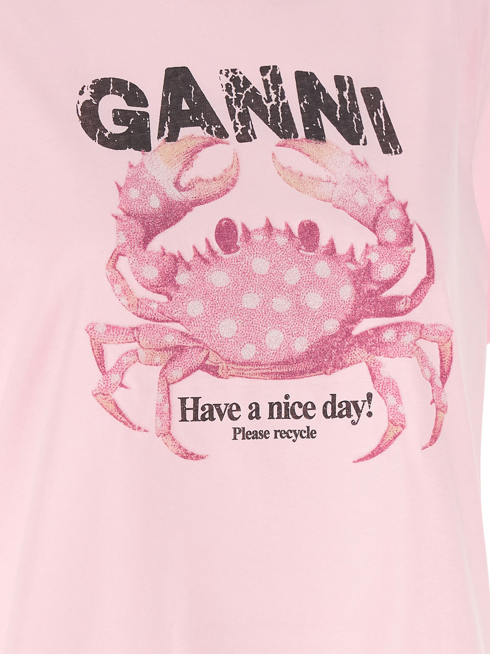 Ganni Multidimensional Crab Pictorial Print T-Shirt