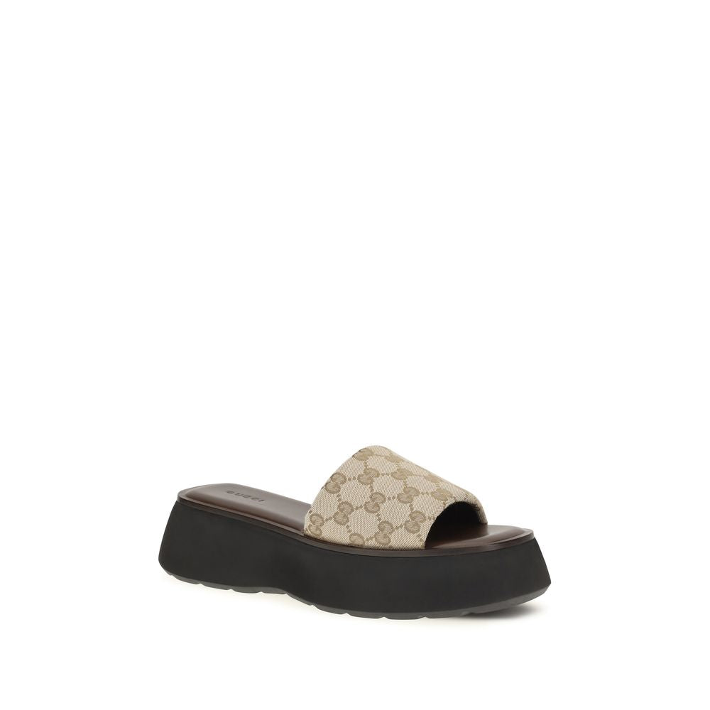 Gucci GG Canvas Platform Sandals
