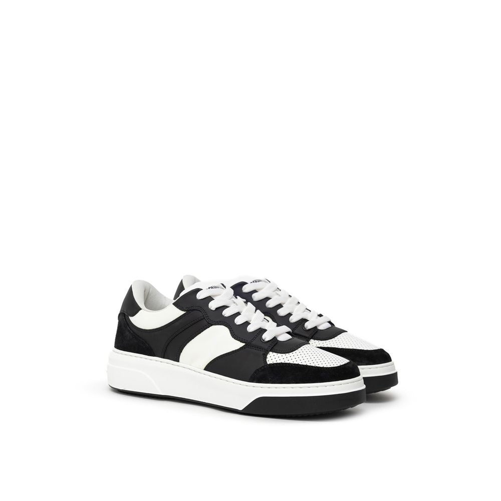 Dsquared² Black And White Leather Athletic Sneakers Dsquared²