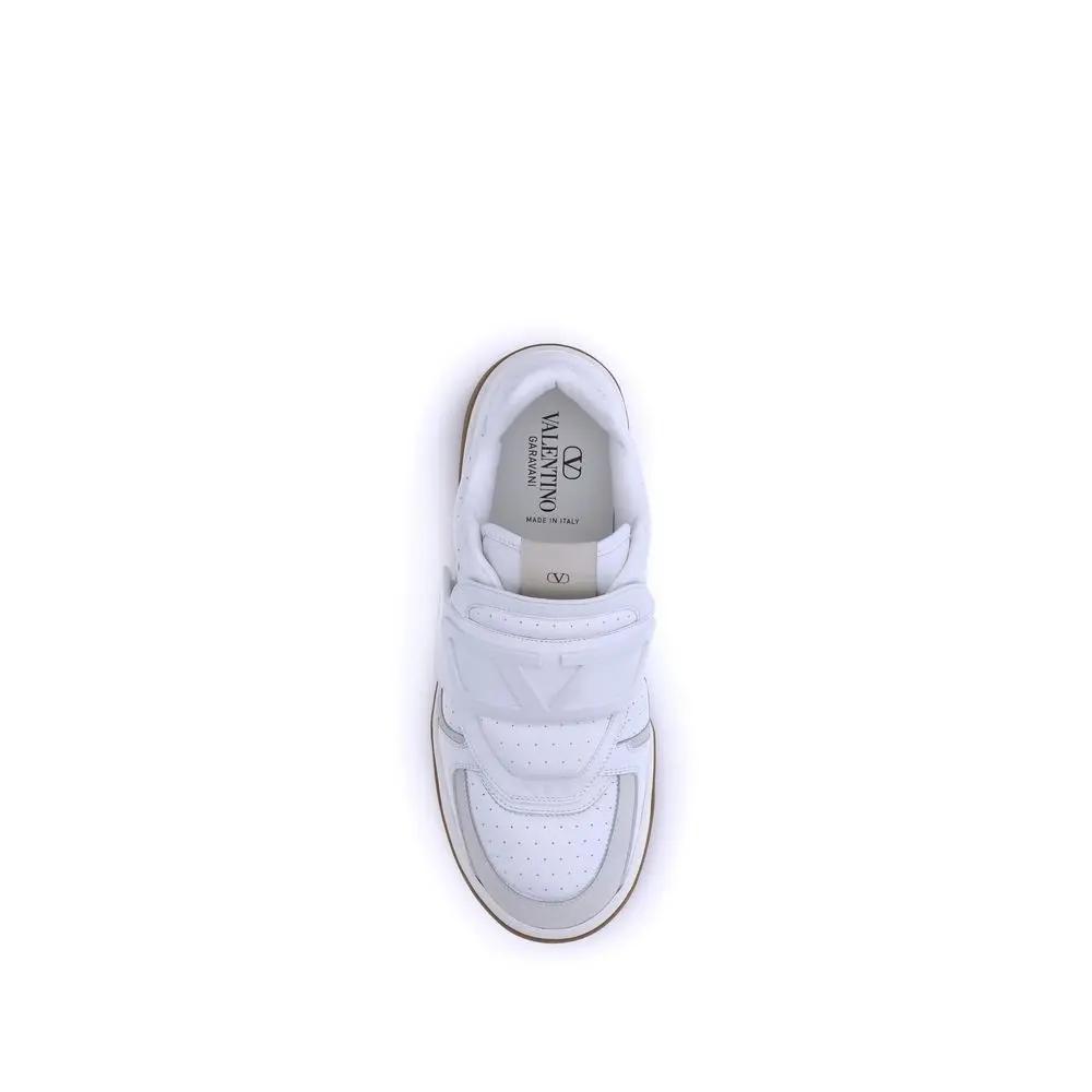 Valentino Garavani White Calf Leather Bos Taurus Athletic Sneakers Valentino Garavani