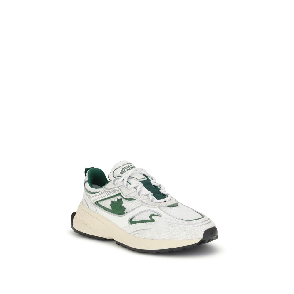 Dsquared² White Calf Leather Bos Taurus Athletic Sneakers Dsquared²