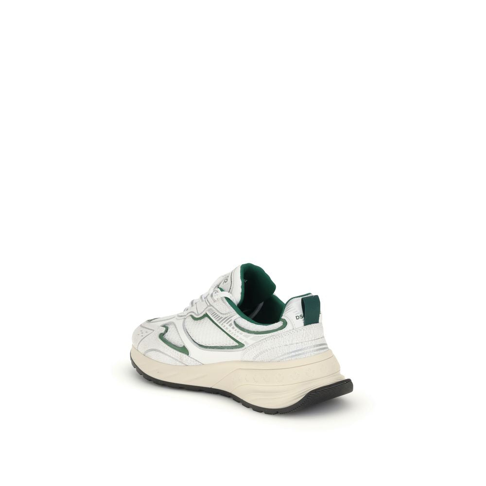 Dsquared² White Calf Leather Bos Taurus Athletic Sneakers Dsquared²