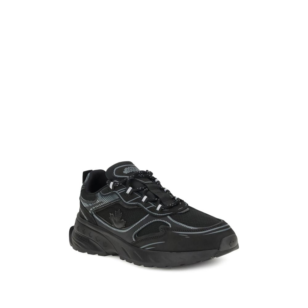Dsquared² Black Calf Leather Bos Taurus Athletic Sneakers Dsquared²
