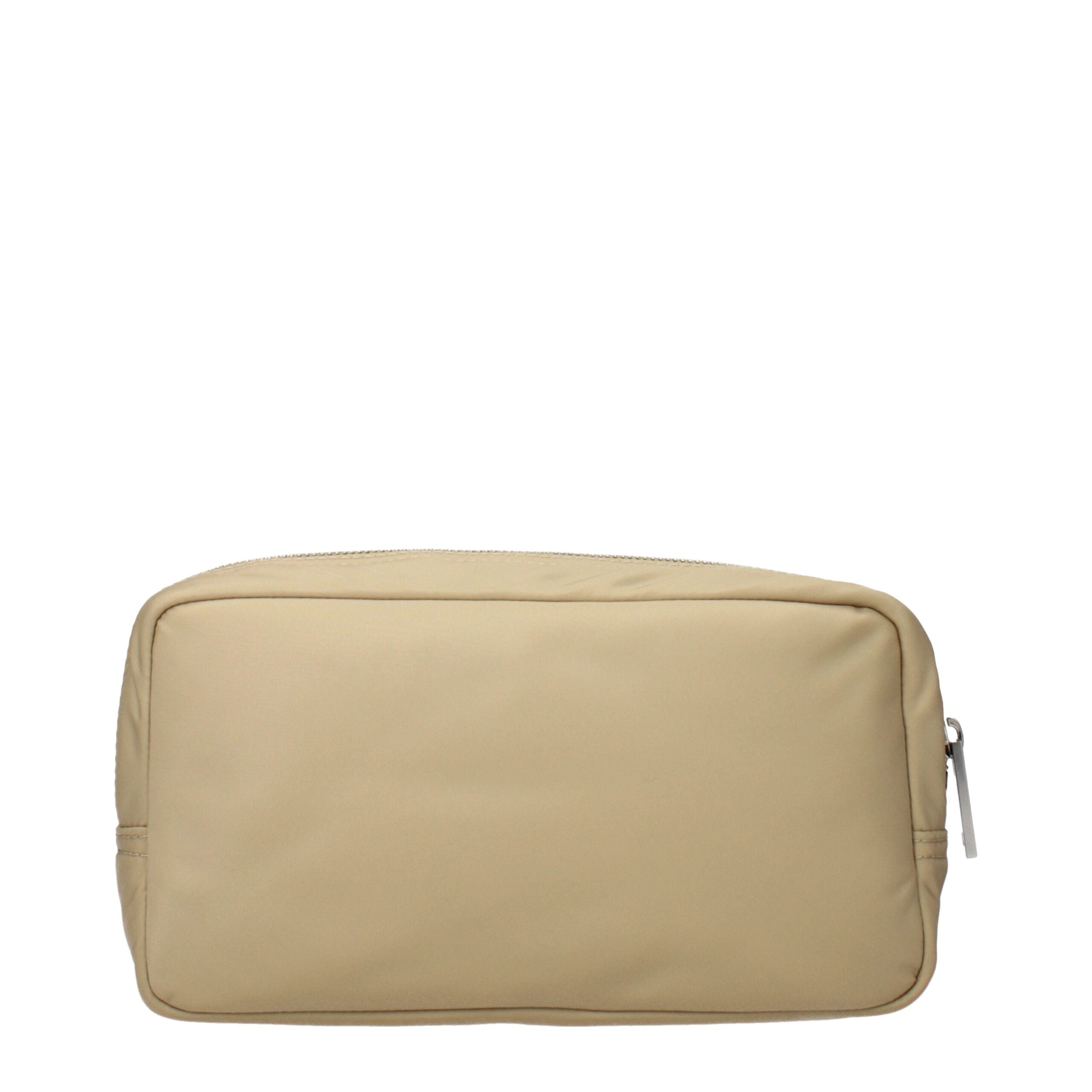 Burberry Nylon Clutch Bag – Beige Technisch Nylon met Zilverkleurige Details