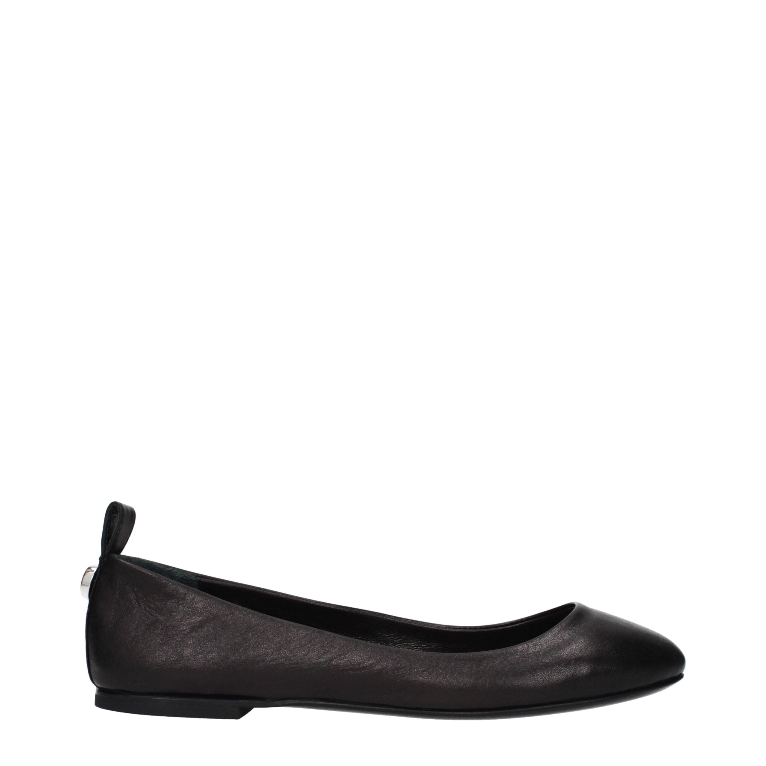 The Attico zwarte kalfsleer elegante balletschoenen
