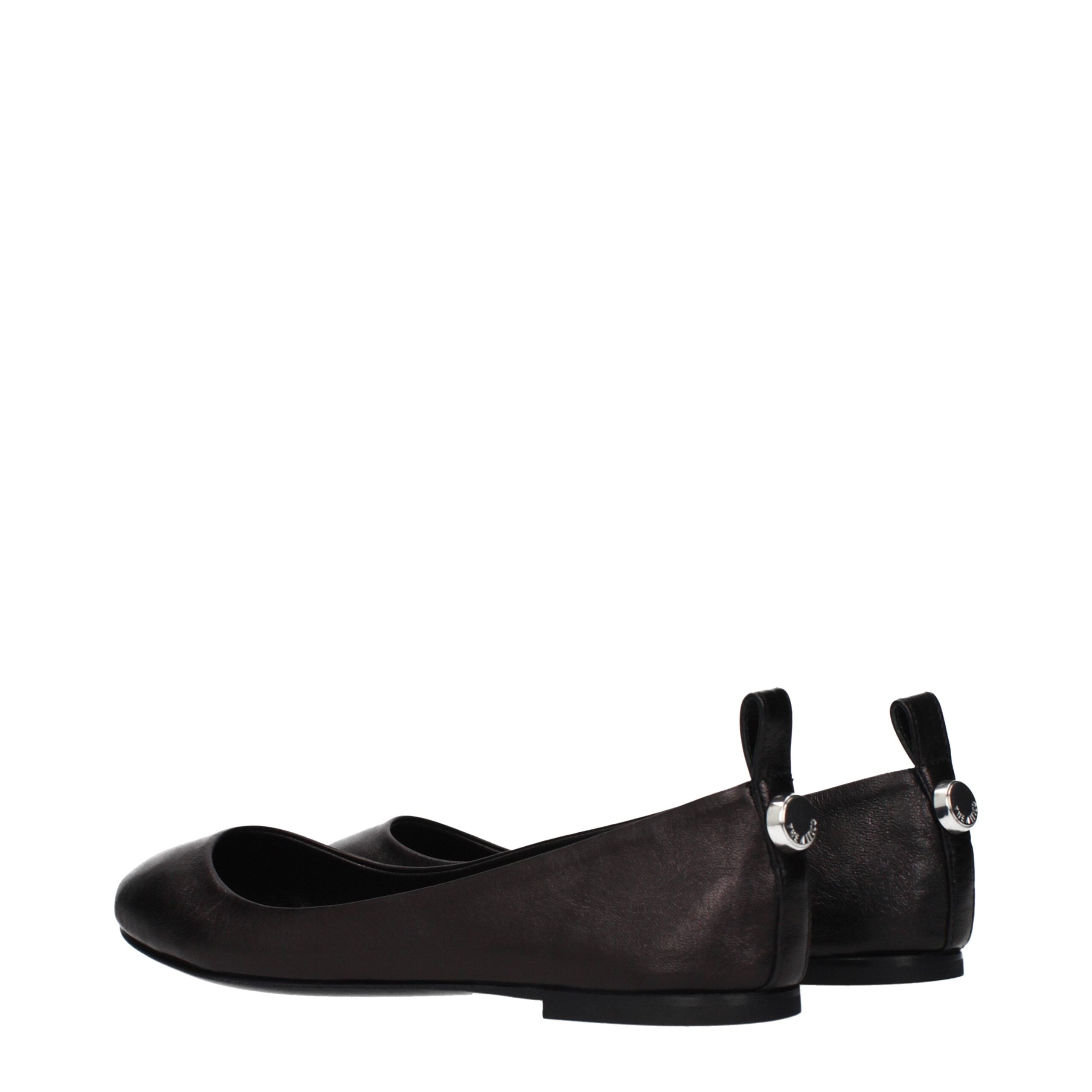 The Attico zwarte kalfsleer elegante balletschoenen
