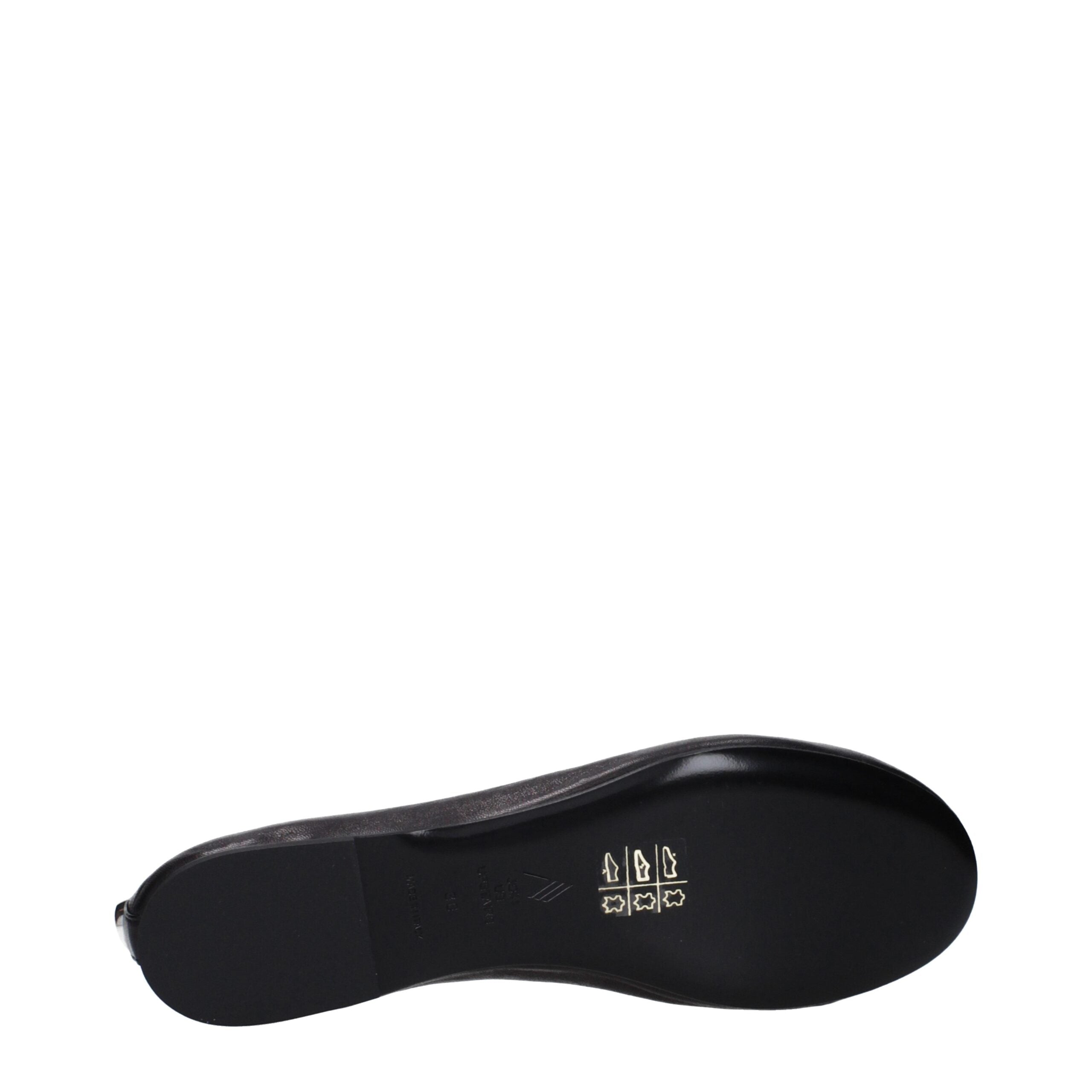 The Attico zwarte kalfsleer elegante balletschoenen