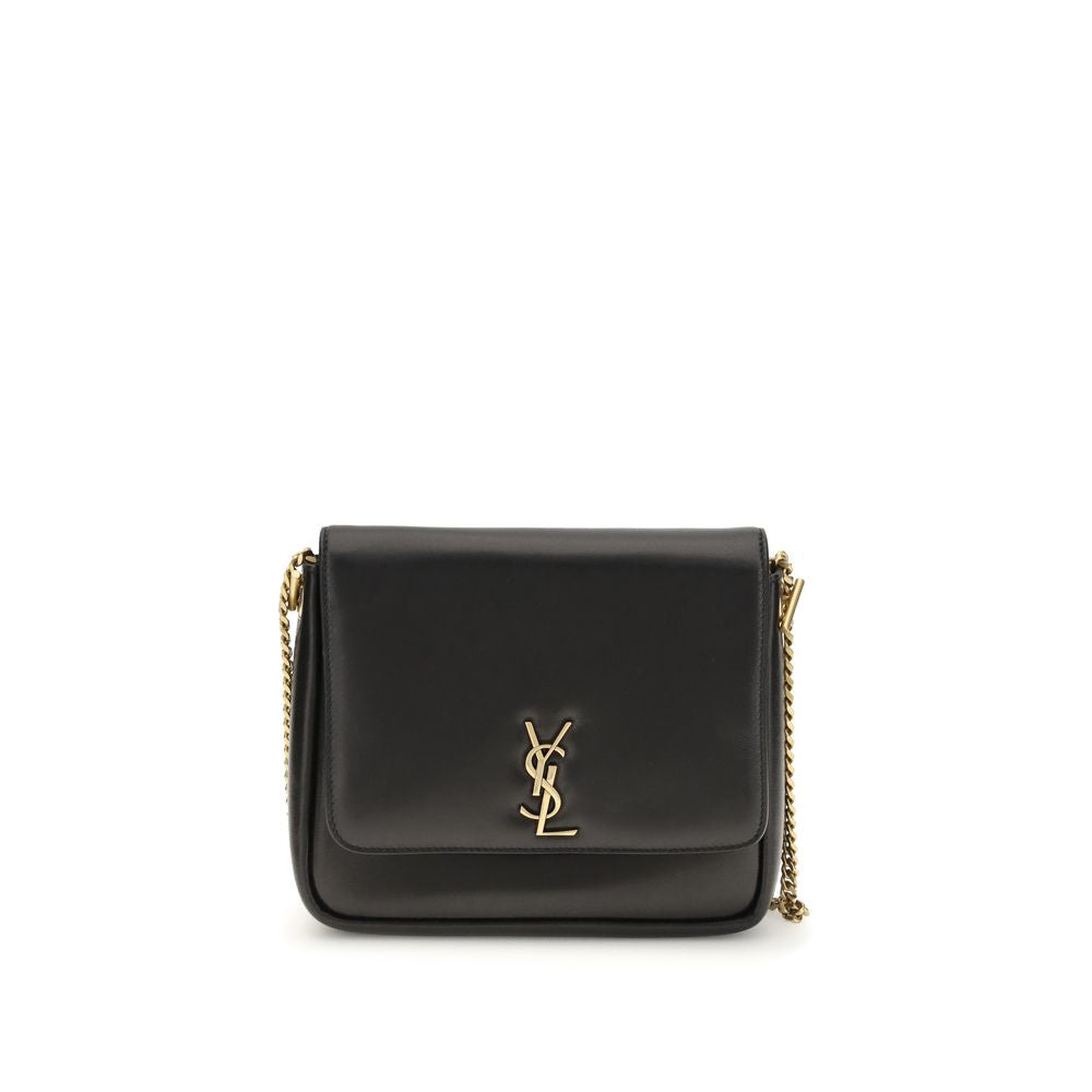 Saint Laurent Classic Leather Shoulder Bag – Black with Gold Chain