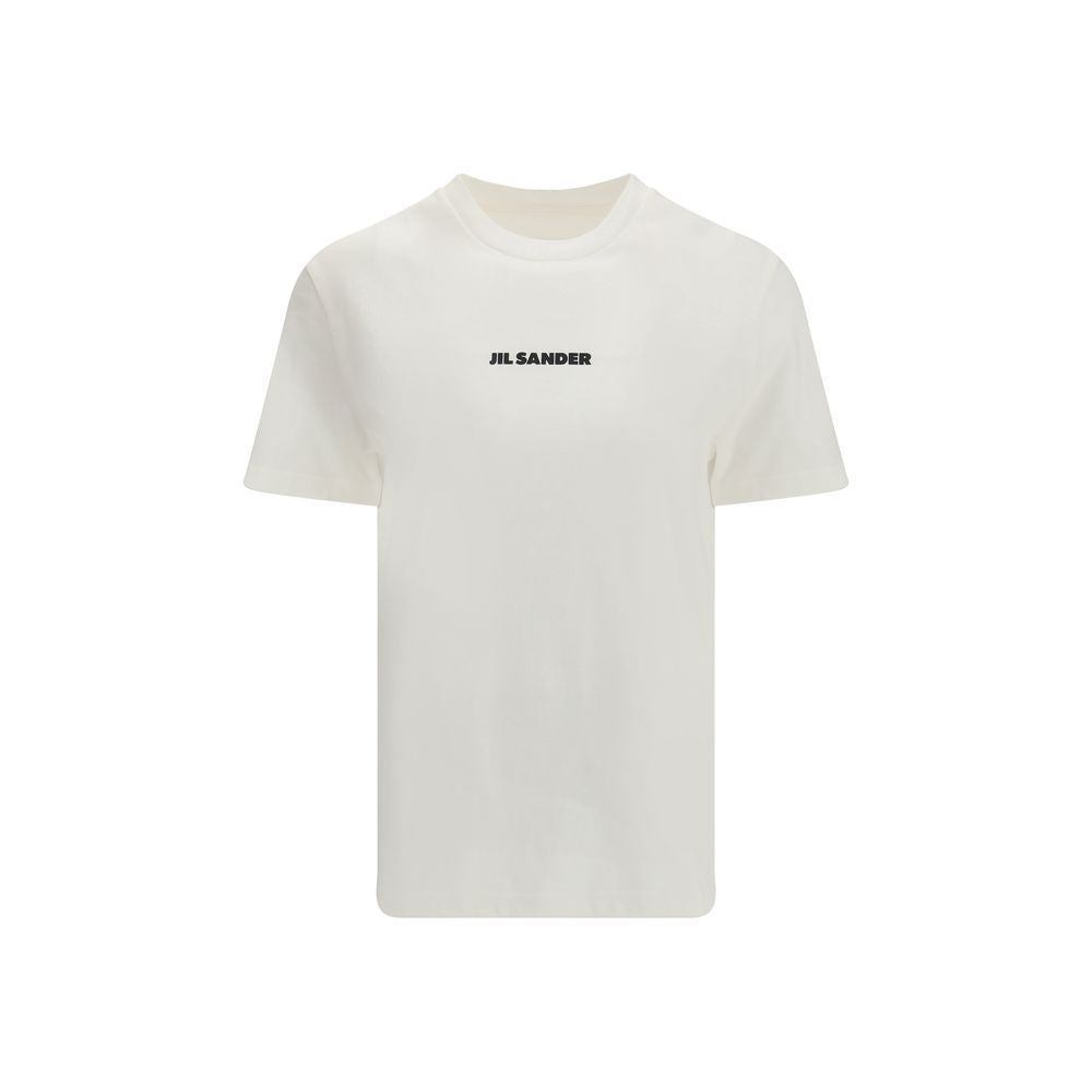 Jil Sander Signatuur Structuurontwerp Creme T-shirt