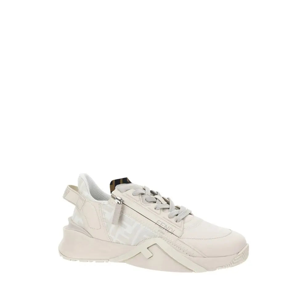 Fendi Flow Running Sneakers – Cream Calf Leather & Rubber Fendi