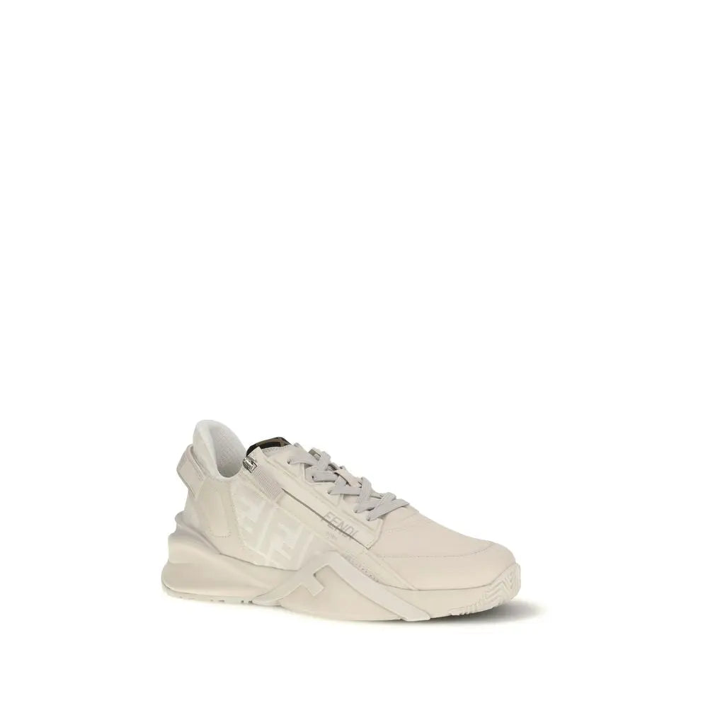 Fendi Flow Running Sneakers – Cream Calf Leather & Rubber Fendi