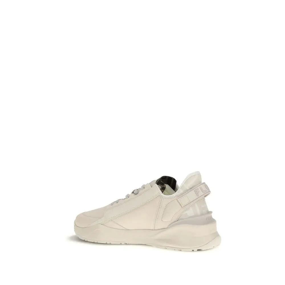 Fendi Flow Running Sneakers – Cream Calf Leather & Rubber Fendi