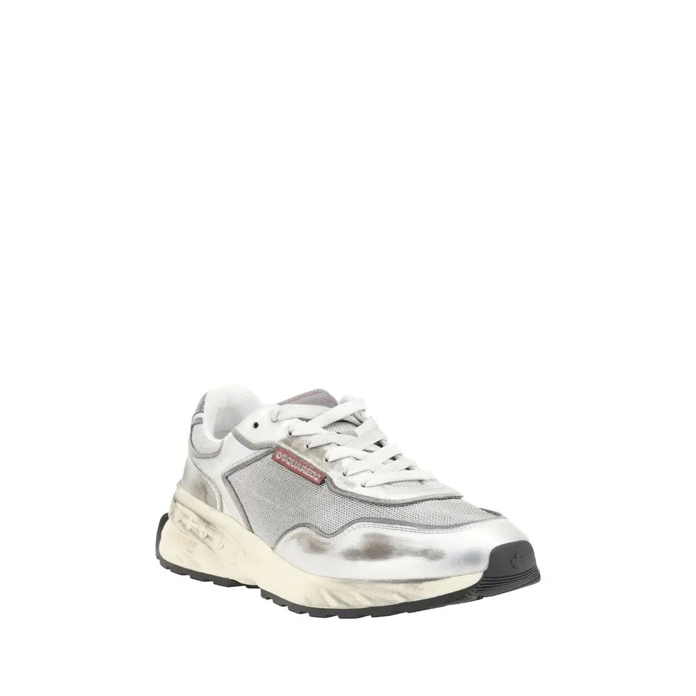 Dsquared² White Calf Leather Bos Taurus Sneakers Dsquared²
