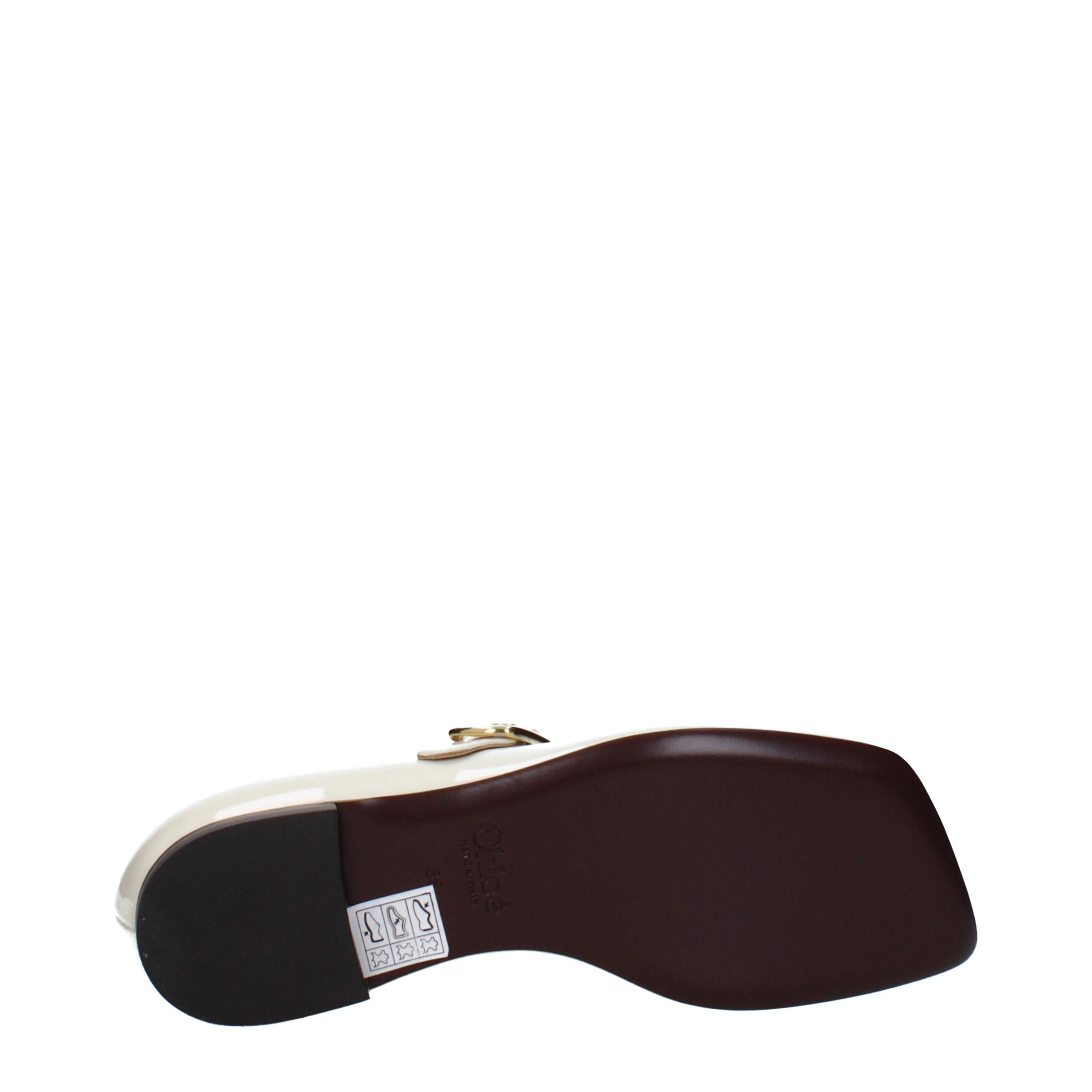 Chloé Beige Patentleren Ballet Flats met Logo Detail