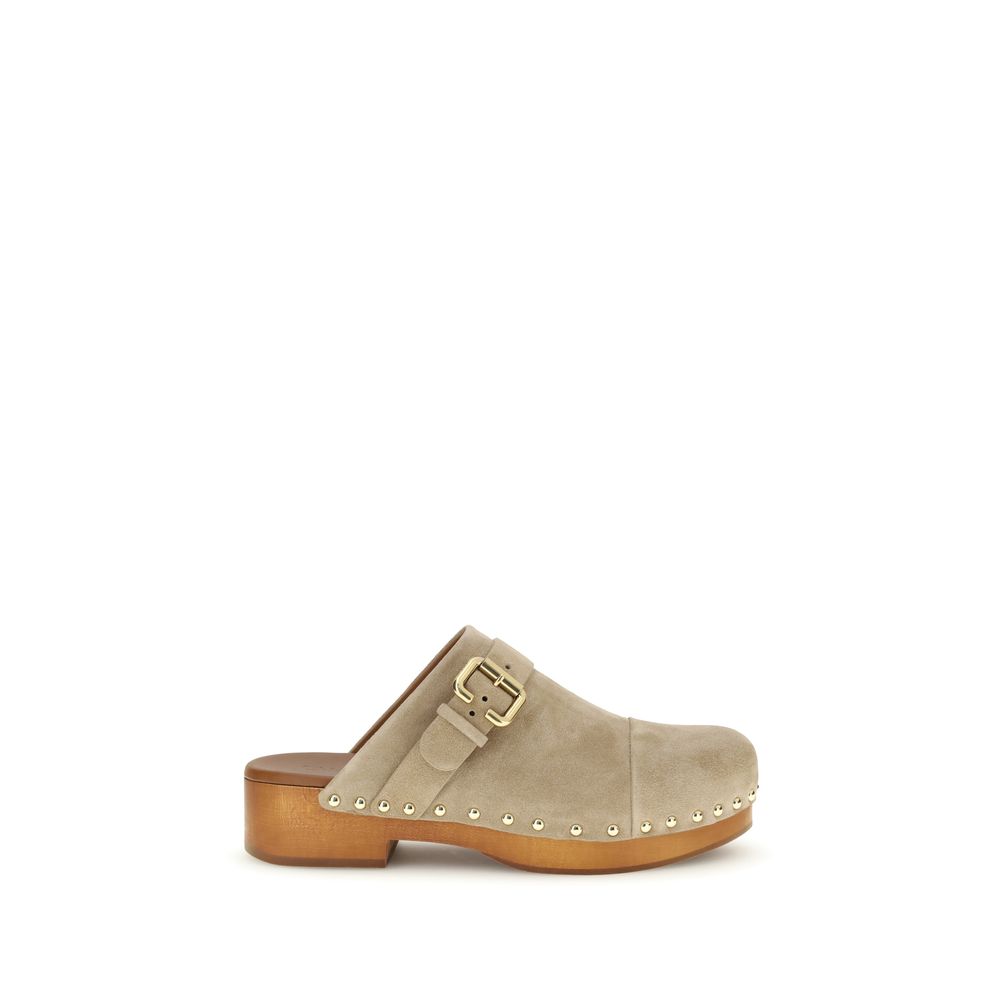 Chloé Beige Calf Leather Bos Taurus Clogs Chloé