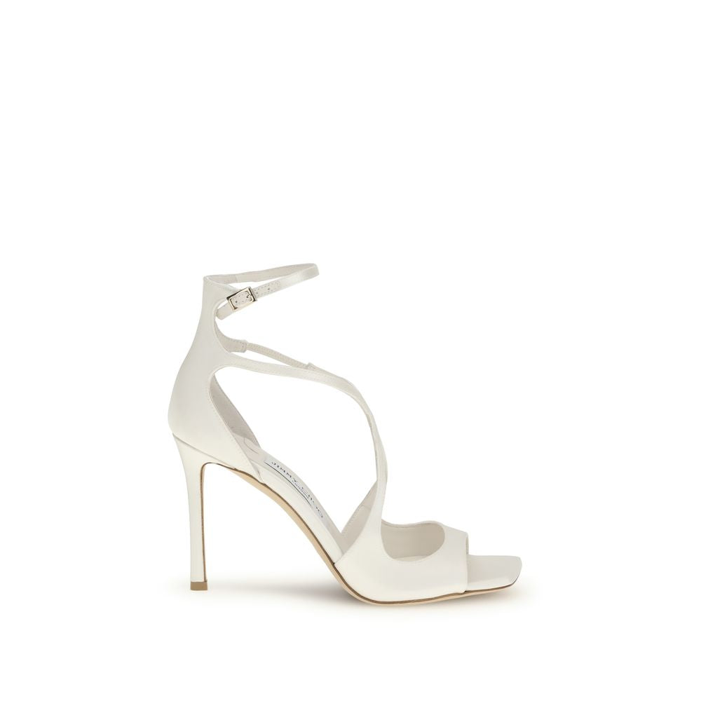 Jimmy Choo White Silk Stiletto Heel Sandals Jimmy Choo