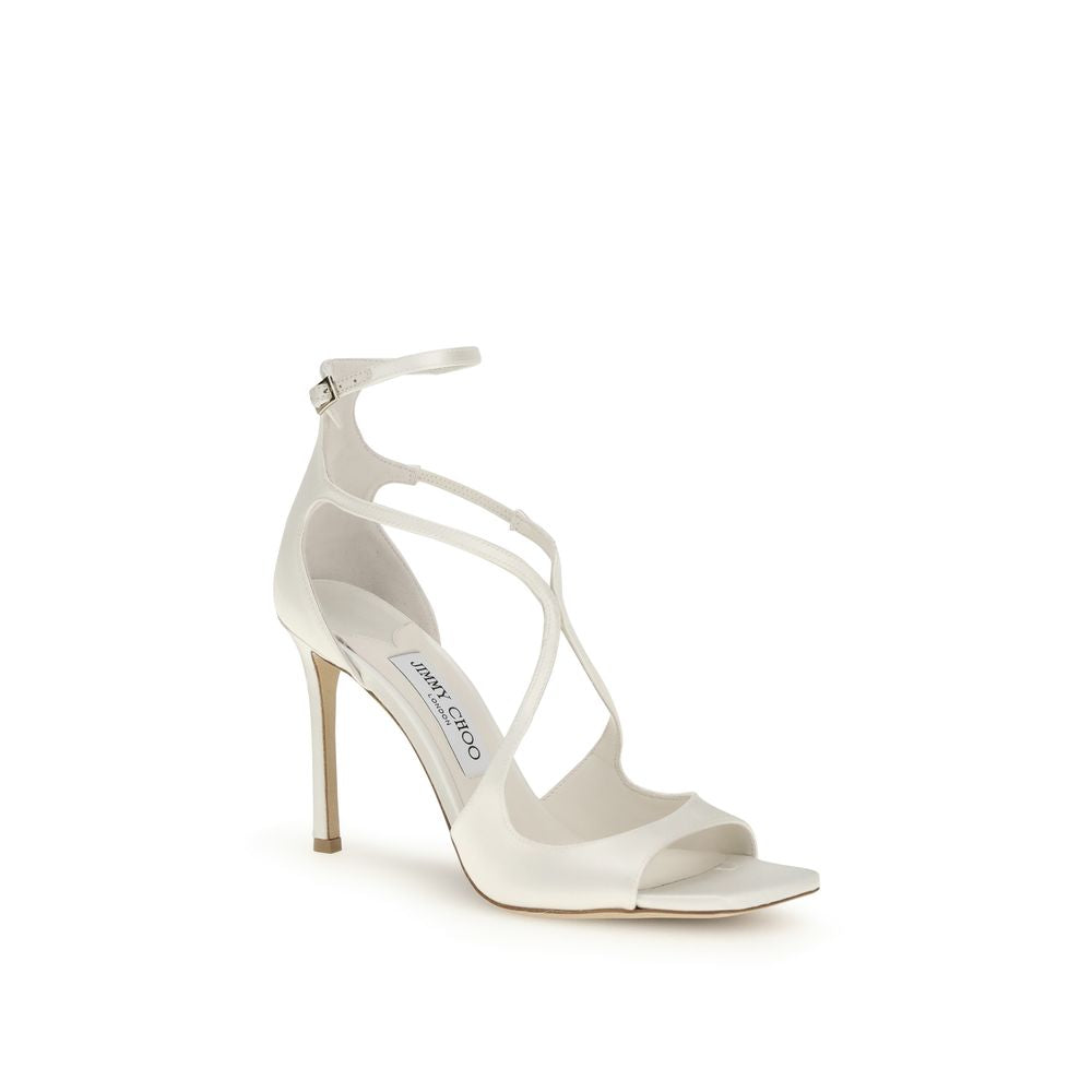 Jimmy Choo White Silk Stiletto Heel Sandals Jimmy Choo