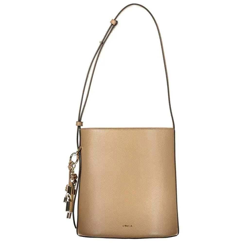 Furla Leather Bucket Bag – Beige Furla