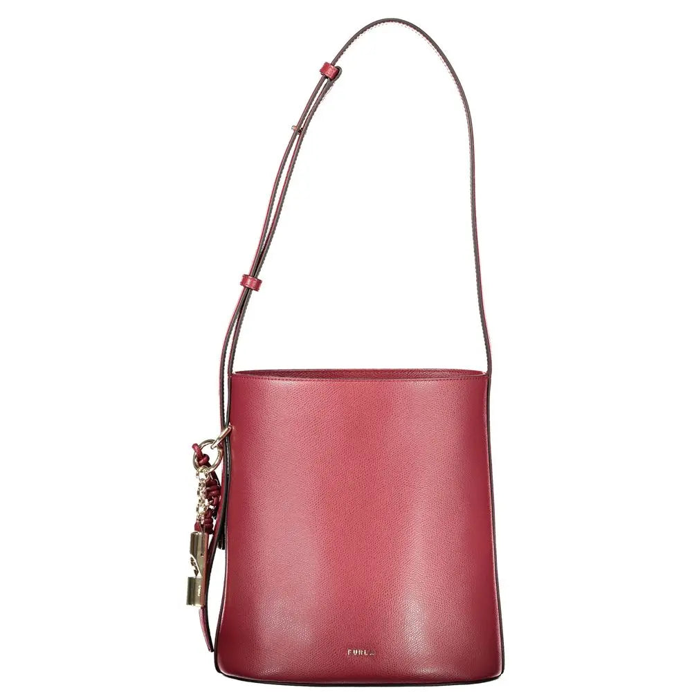 Furla Lara Bucket Bag – Rosso Marrone Leather Furla