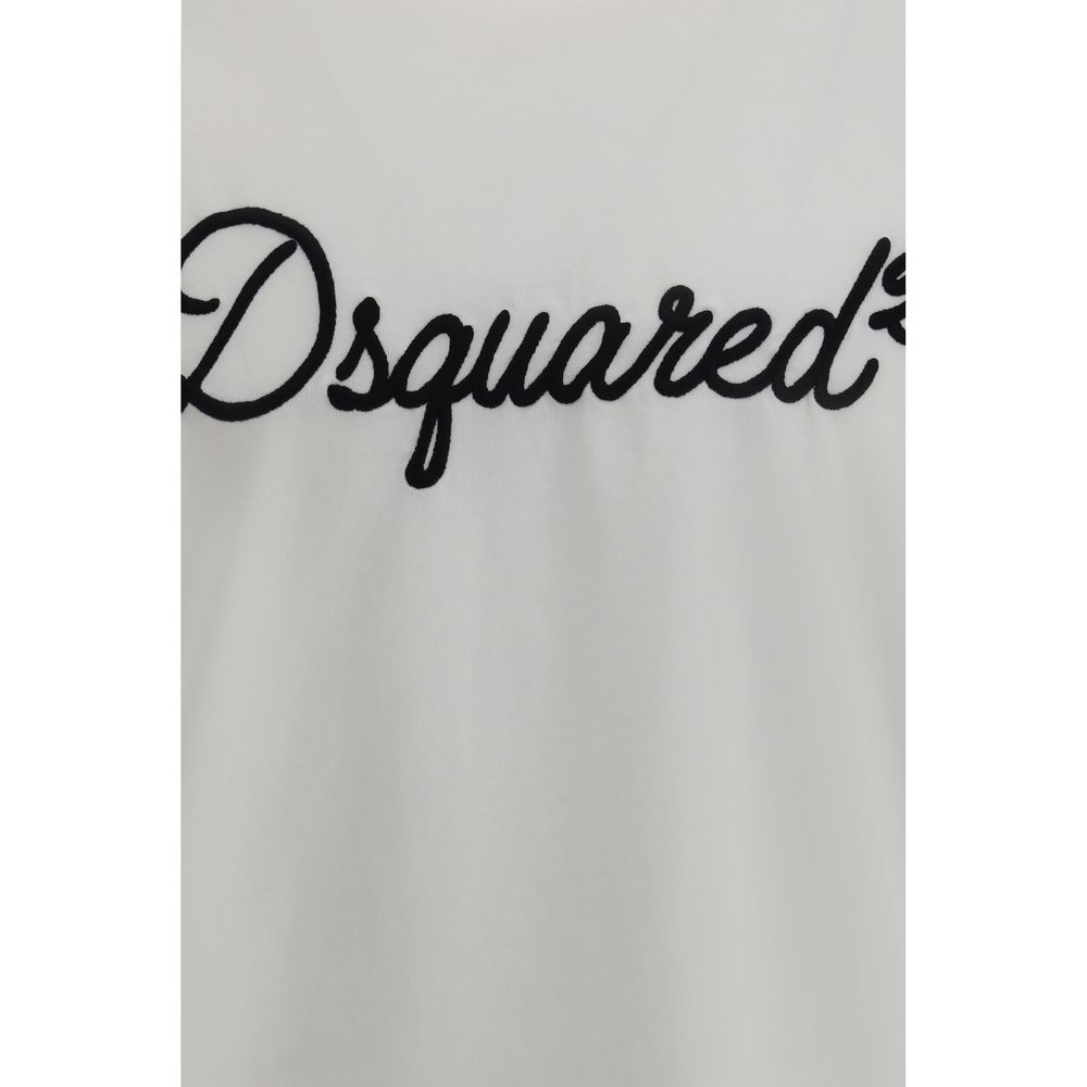 Dsquared2 White Oversize Embroidered Logo T-Shirt