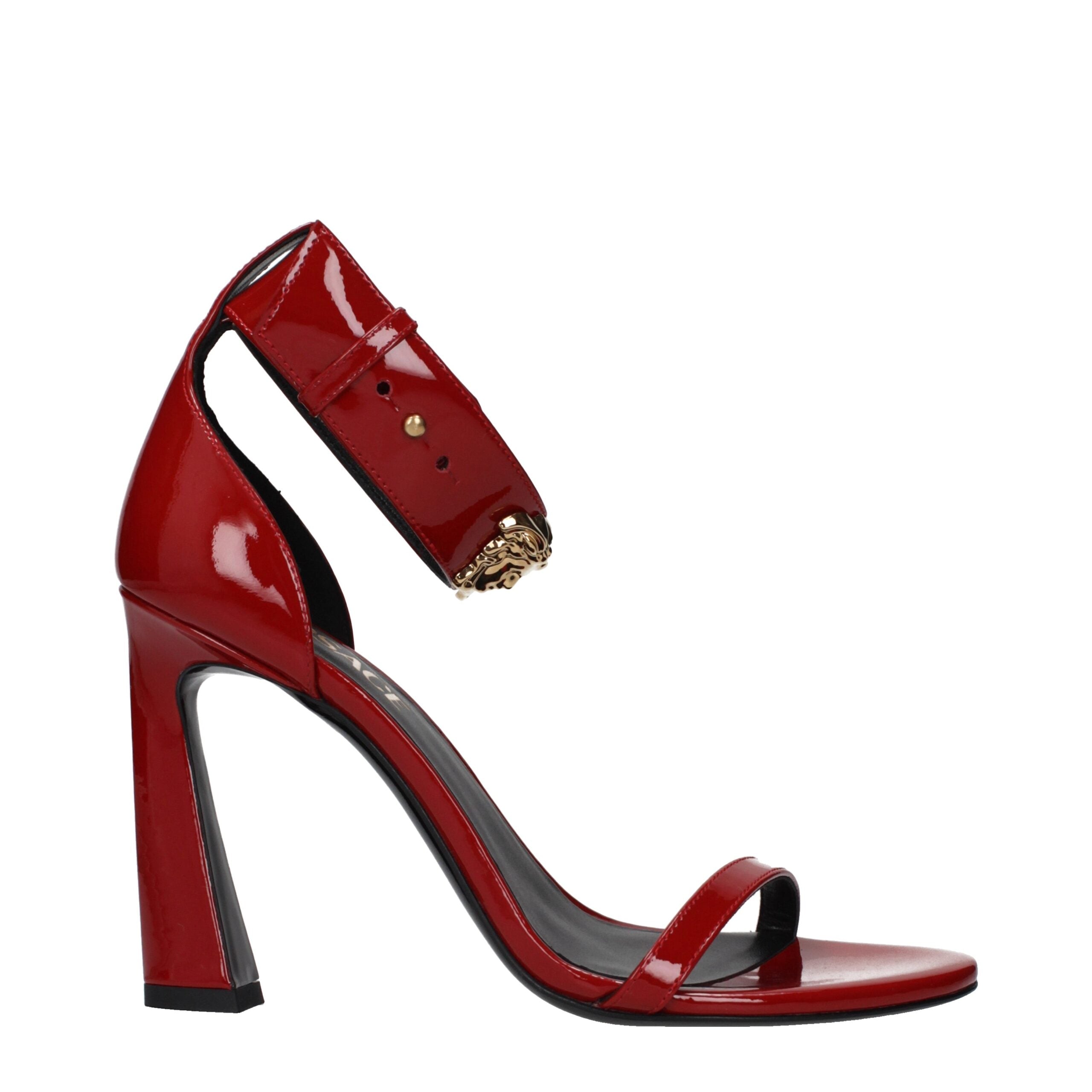 Versace Red Patent Leather Stiletto Sandals – Iconic Glamour with Medusa Detail