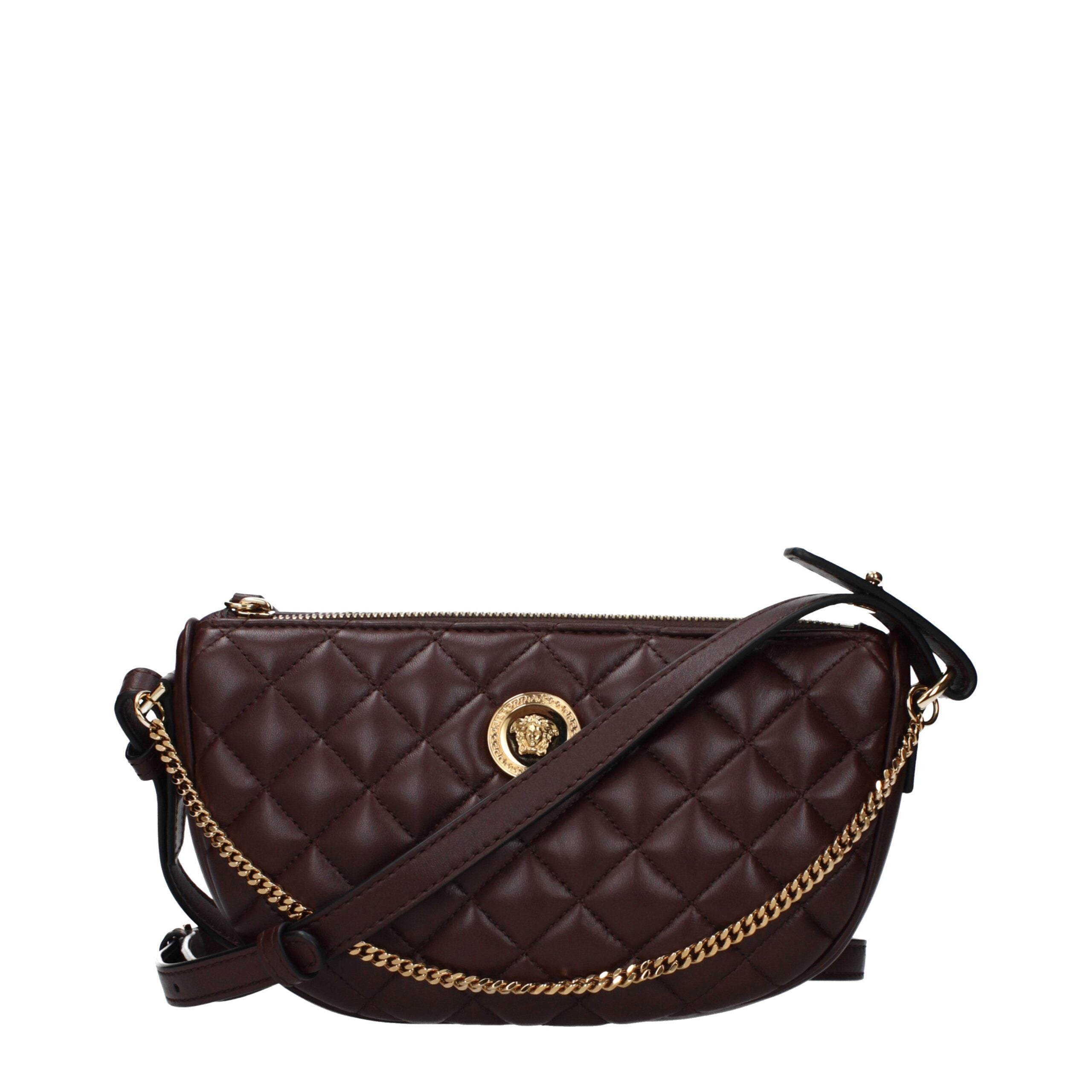 Versace Brown Leather Handbag – Timeless Italian Luxury with Modern Detail