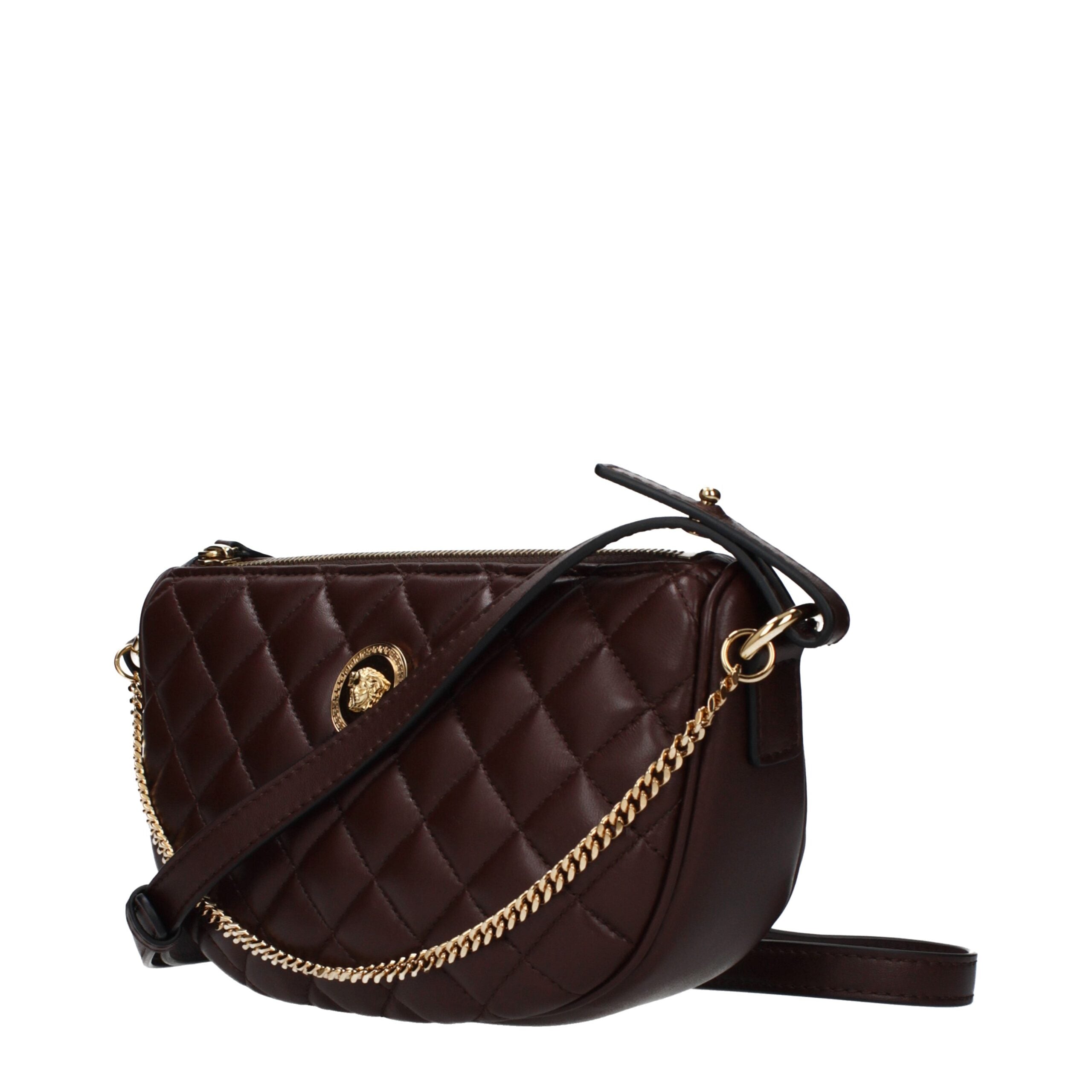 Versace Brown Leather Handbag – Timeless Italian Luxury with Modern Detail