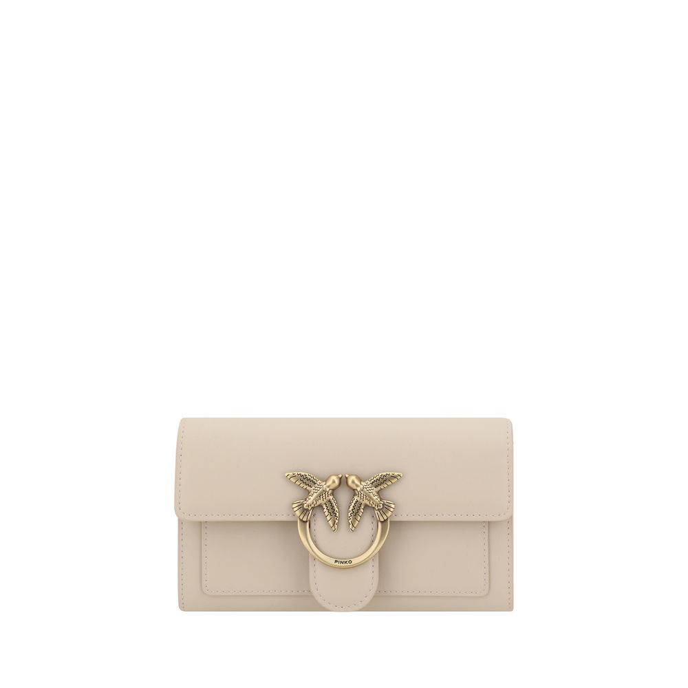 PINKO Beige Calf Leather Bos Taurus Shoulder Bag PINKO