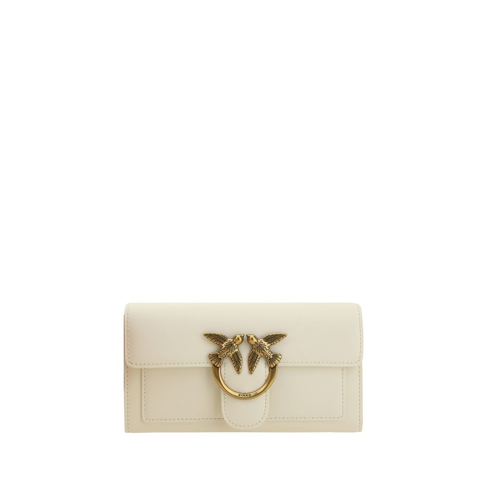 PINKO White Calf Leather Bos Taurus Shoulder Bag PINKO