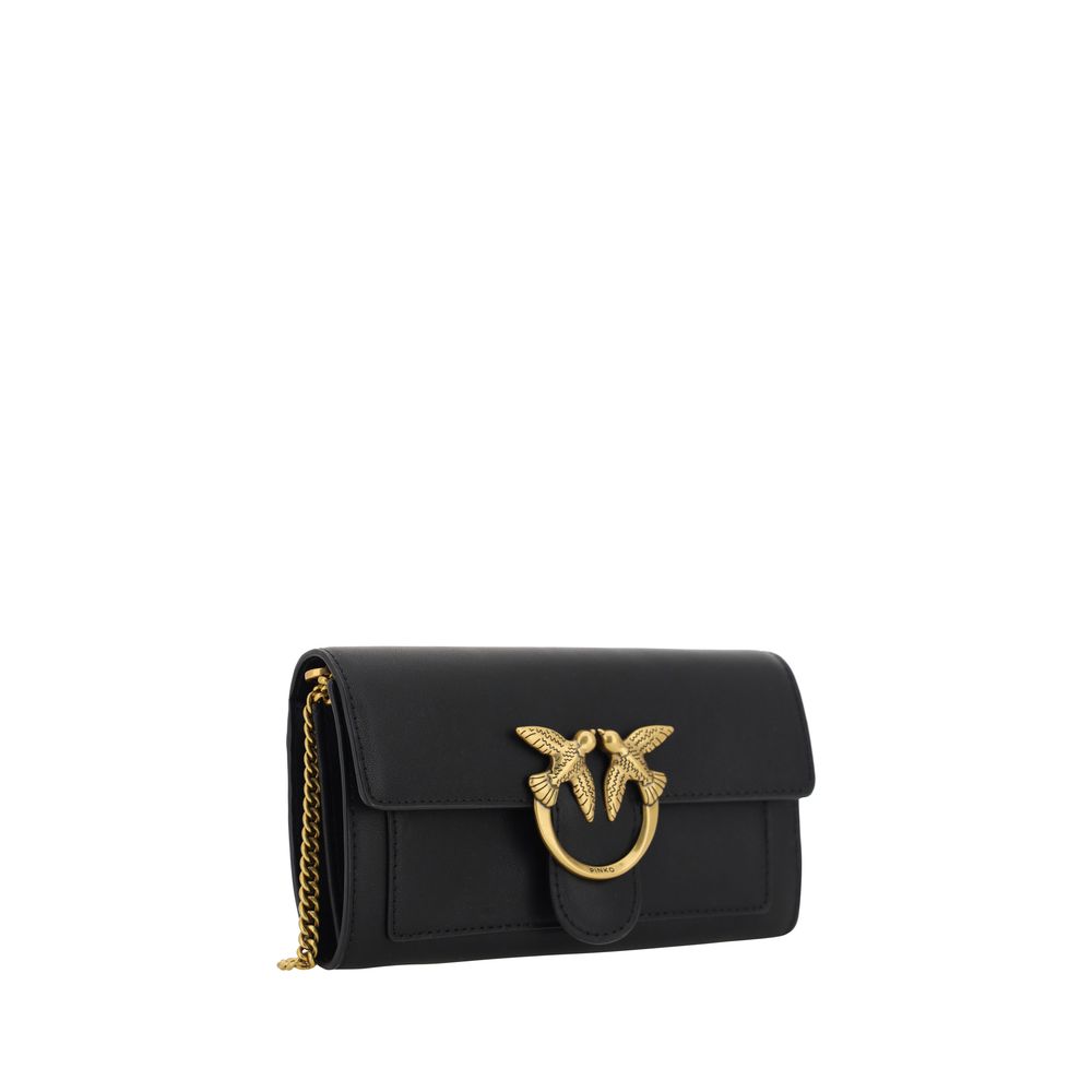 PINKO Black Calf Leather Bos Taurus Shoulder Bag PINKO