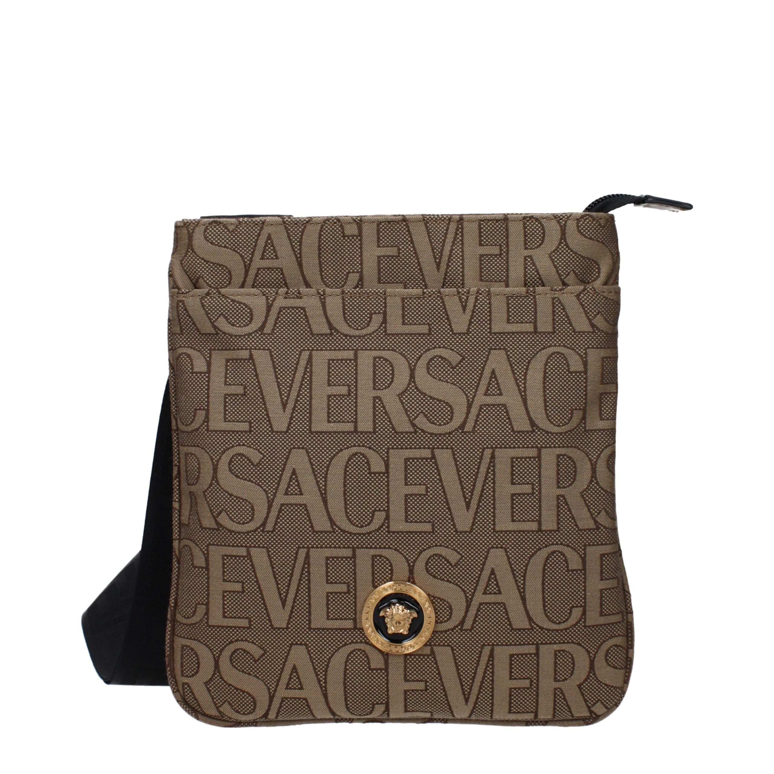 Versace Beige La Greca Fabric Crossbody Bag