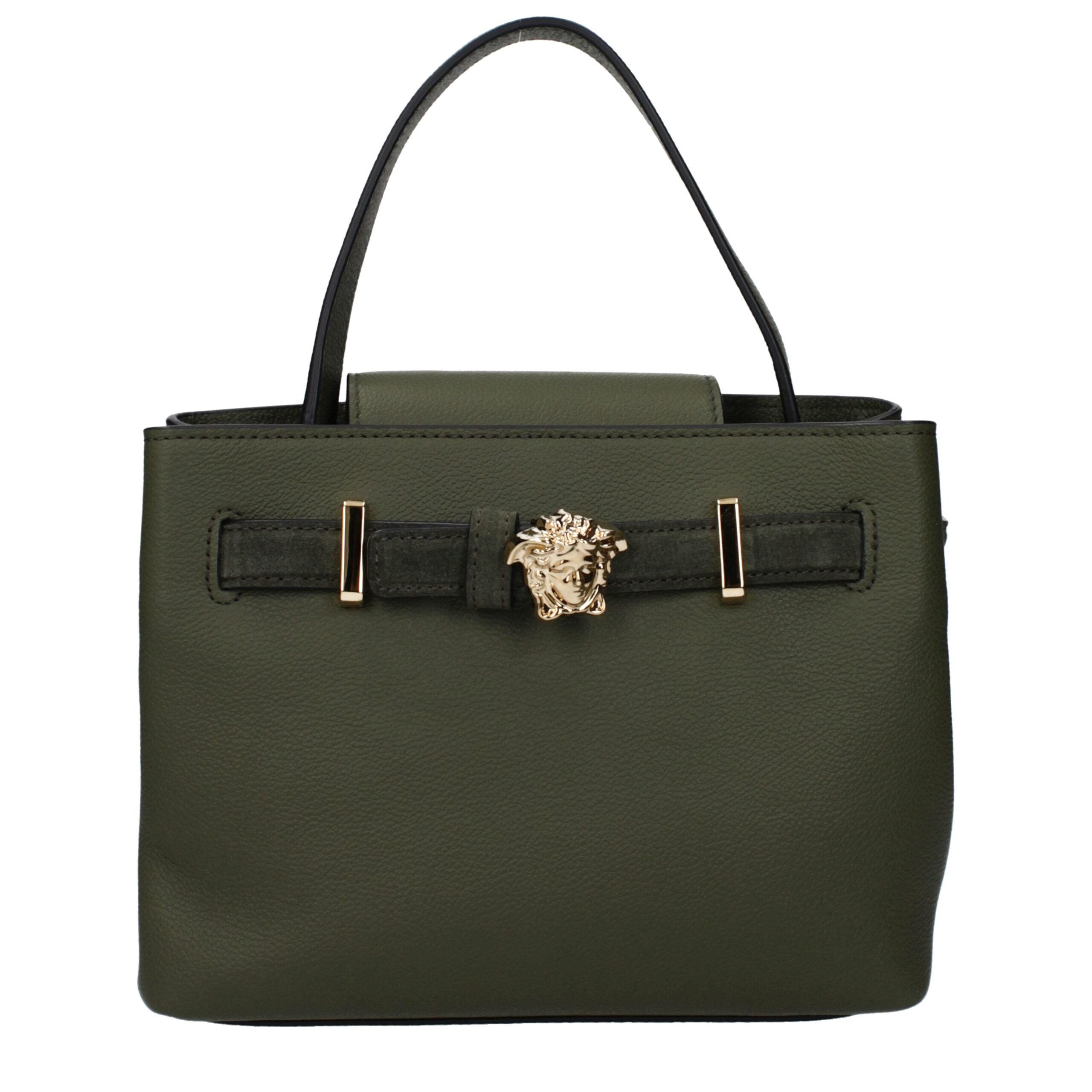 Versace Green Medusa Leather Handbag