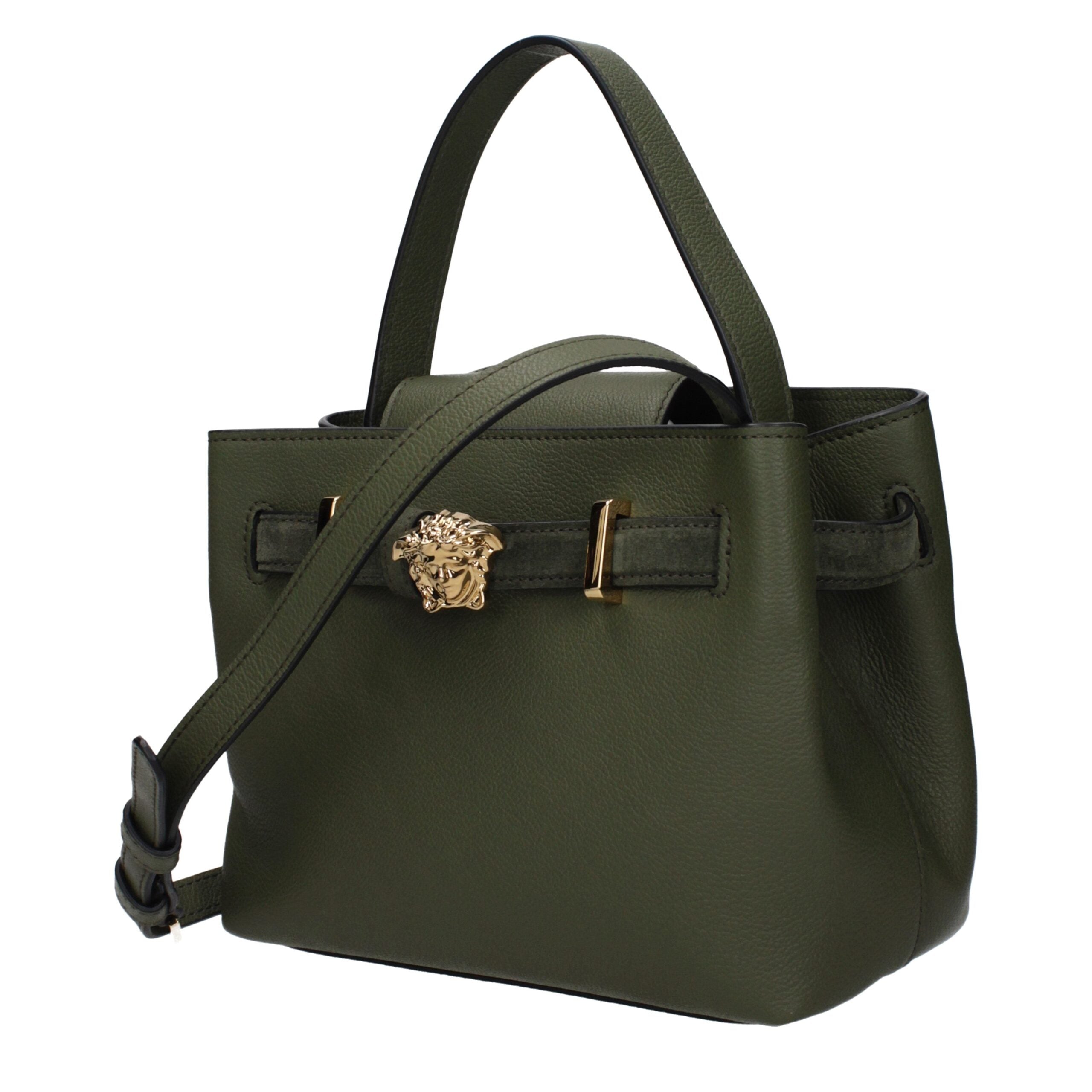 Versace Green Medusa Leather Handbag