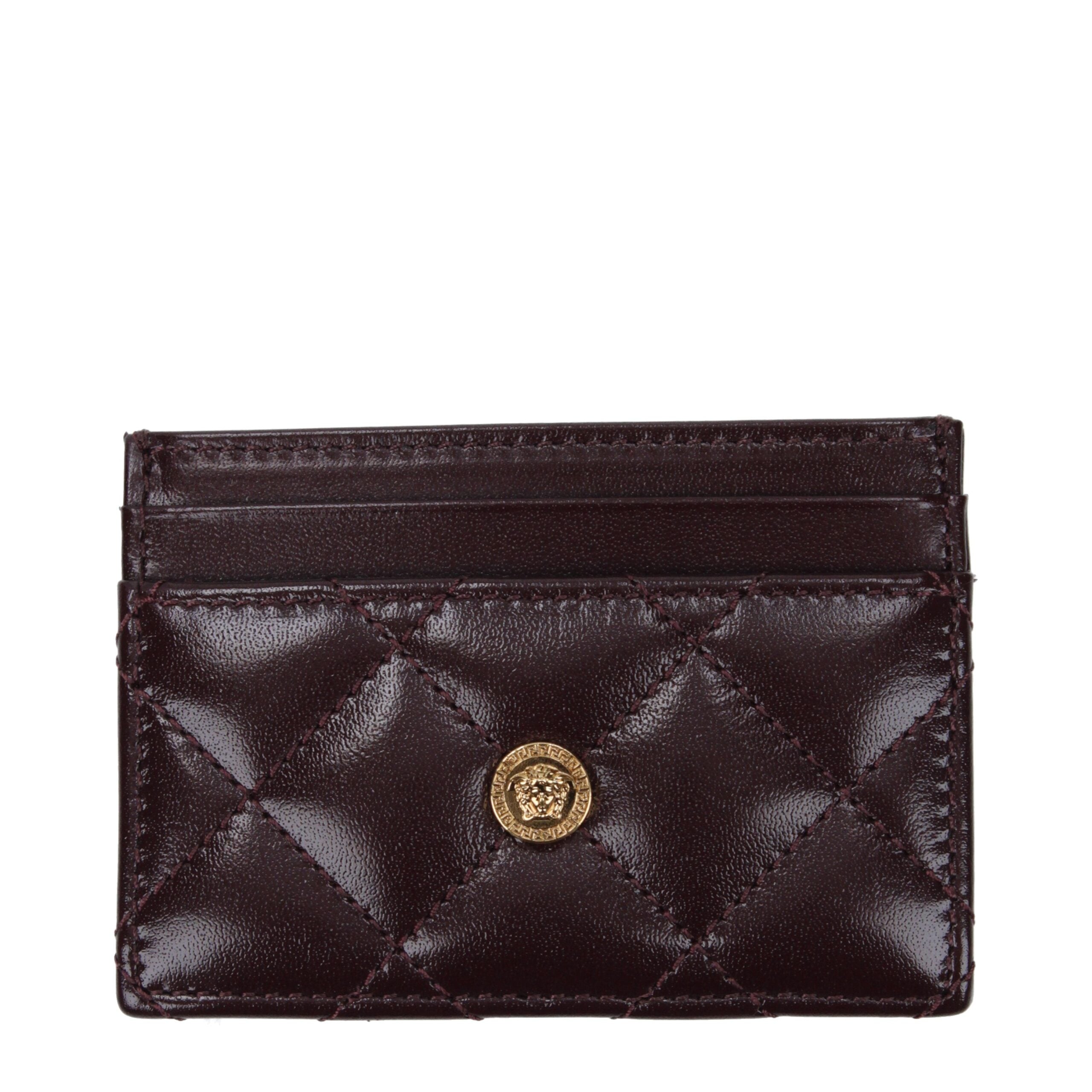 Versace Quilted Leather Medusa Cardholder – Purple