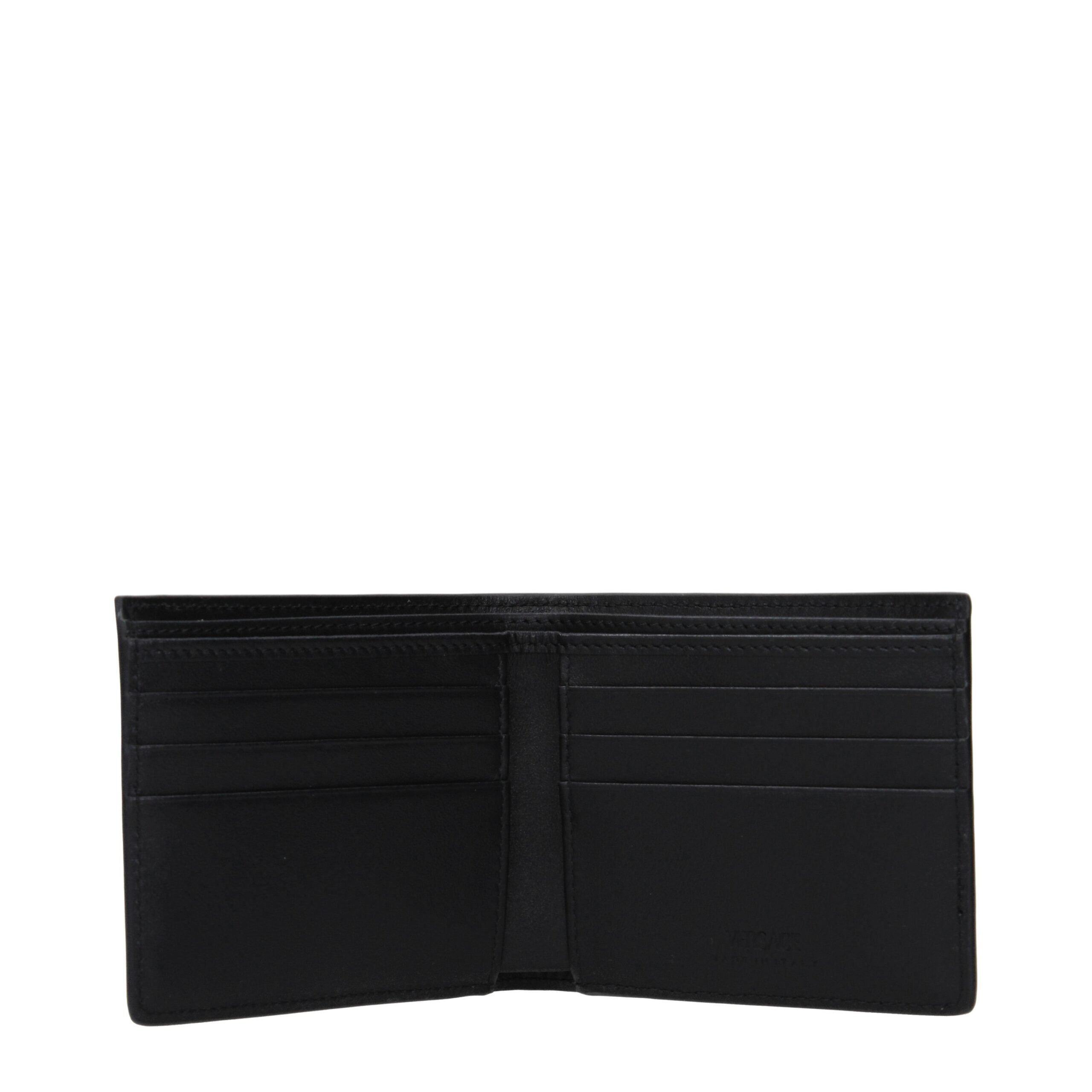 Versace Black La Greca Fabric Wallet