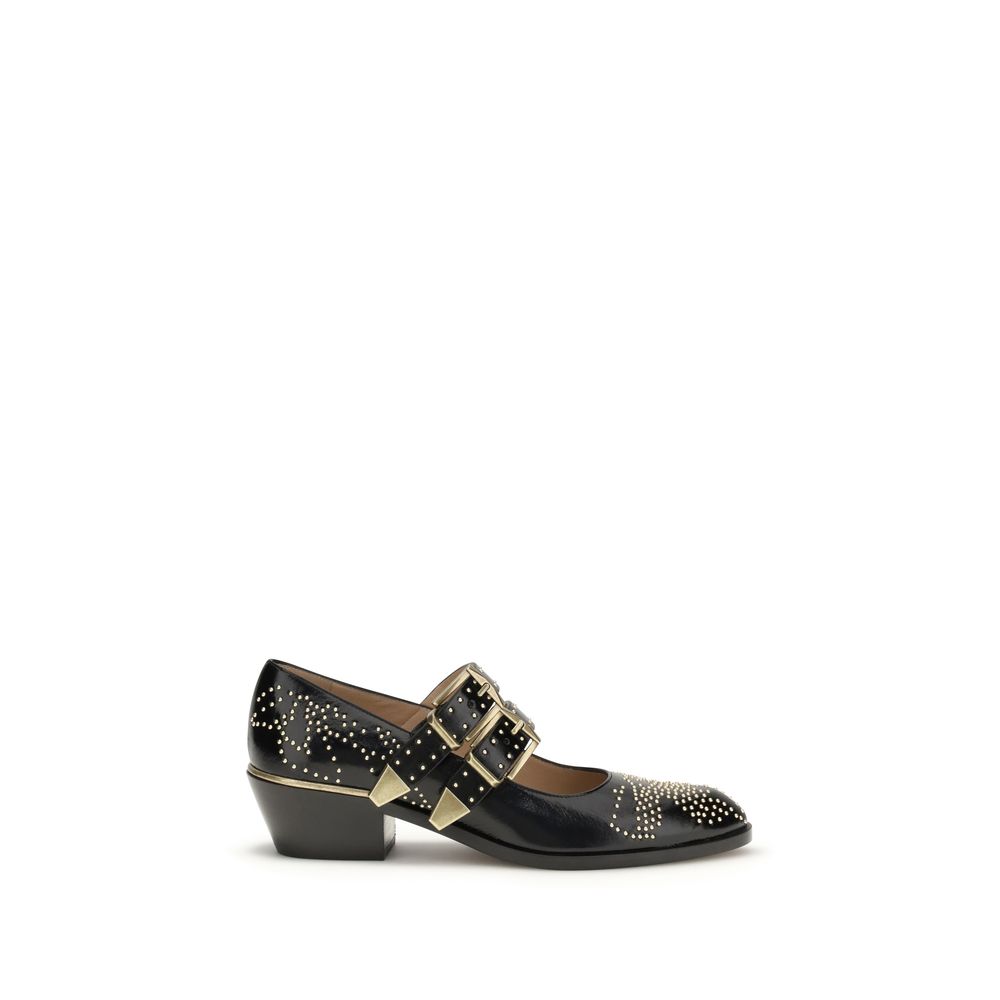 Chloé Black Calf Leather Bos Taurus Ballet Flats Chloé