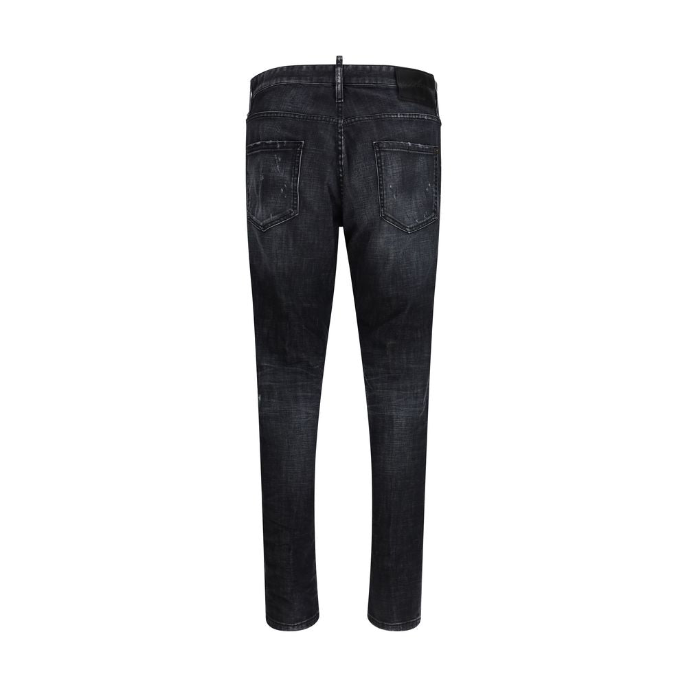 Dsquared2 Black Teddy Wash Slim Jeans
