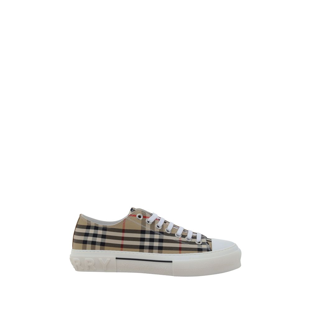 Burberry Brown Cotton Low Top Sneakers – Iconic Nova Check in Modern Form