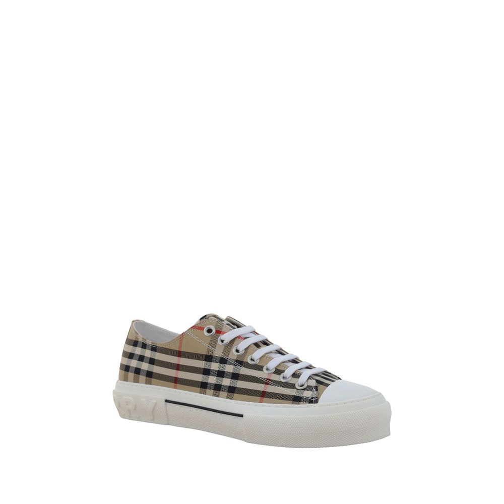 Burberry Brown Cotton Low Top Sneakers – Iconic Nova Check in Modern Form