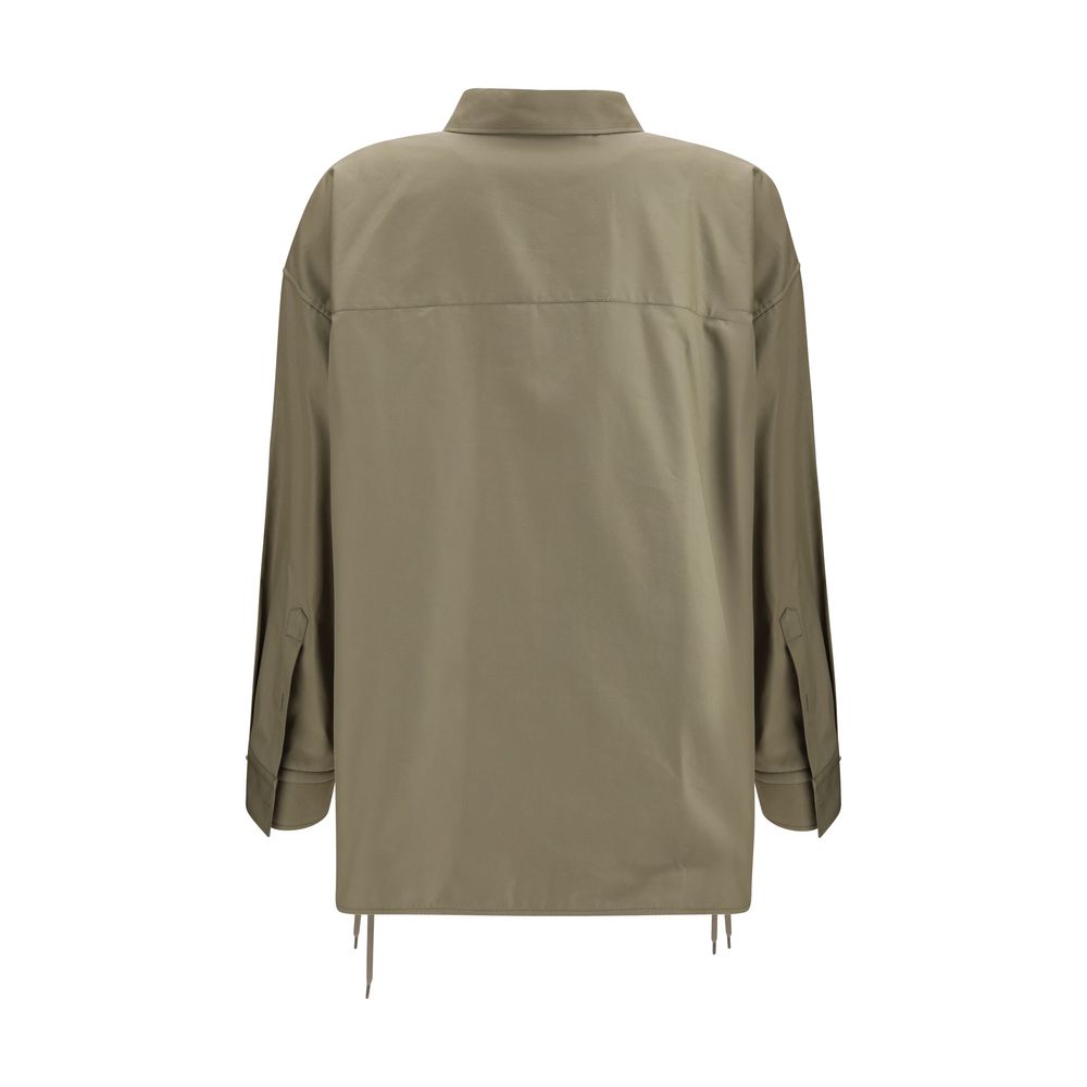 Balenciaga Lace-Up Shirt Katoenen Gabardine Overhemd
