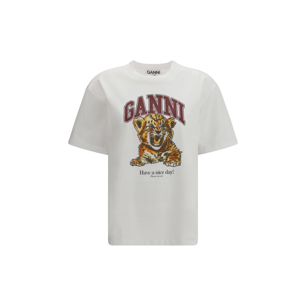 Ganni Beaded Tiger Graphic T-Shirt