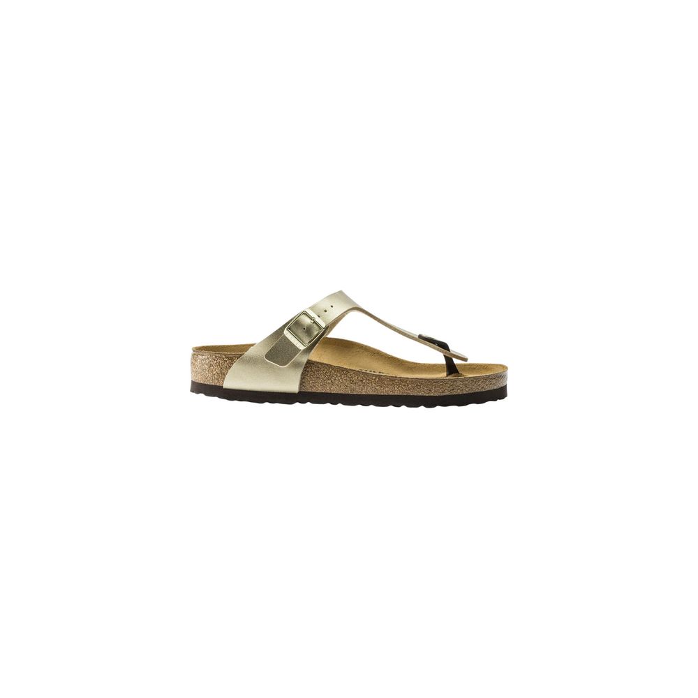 Birkenstock gizeh sandalen goudkleurig synthetisch leer