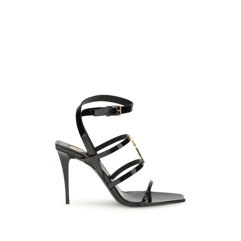 Saint Laurent Bos Taurus Cassandre Sandalen