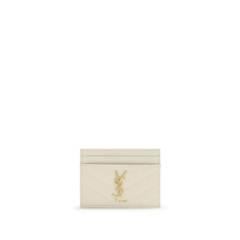 Saint Laurent bos taurus matelassébeige kaarthouder