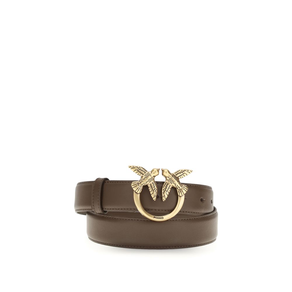 PINKO Love Berry Riem Donkerbruin Kalfsleer