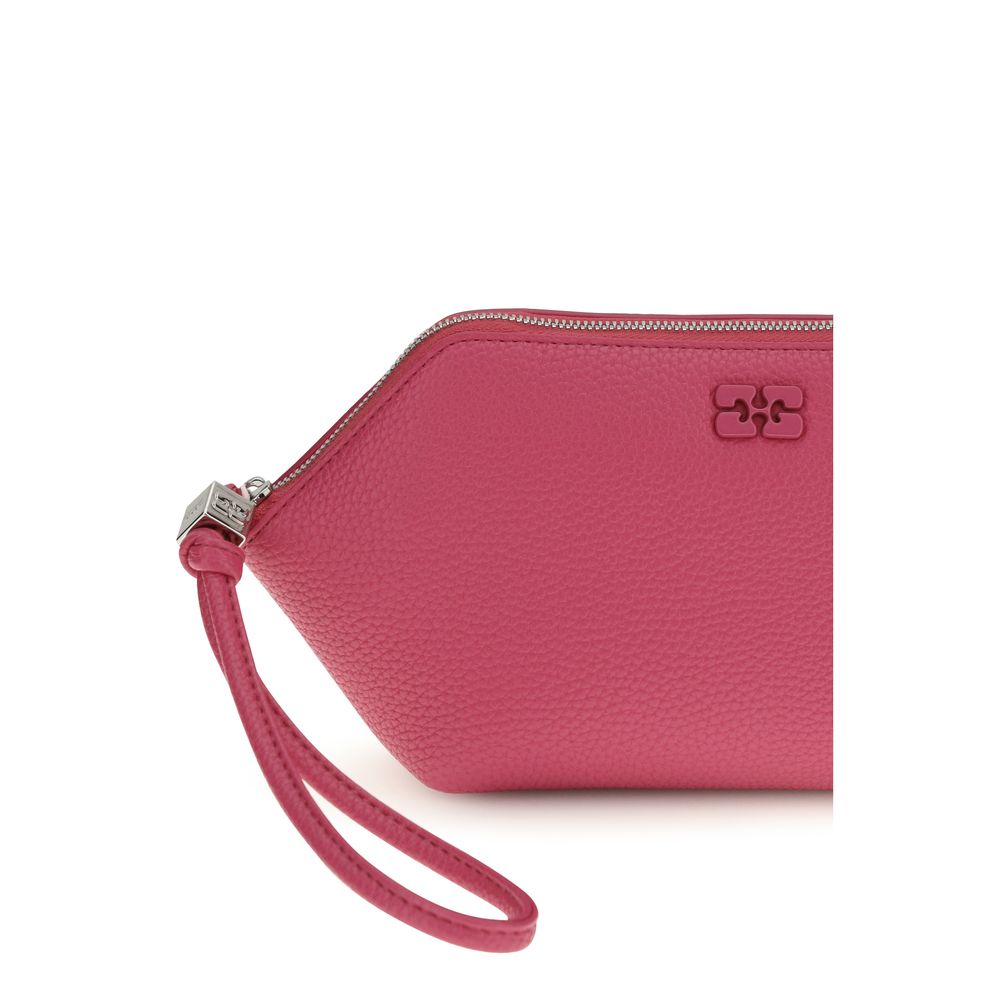 Ganni pouch bou velvet roze