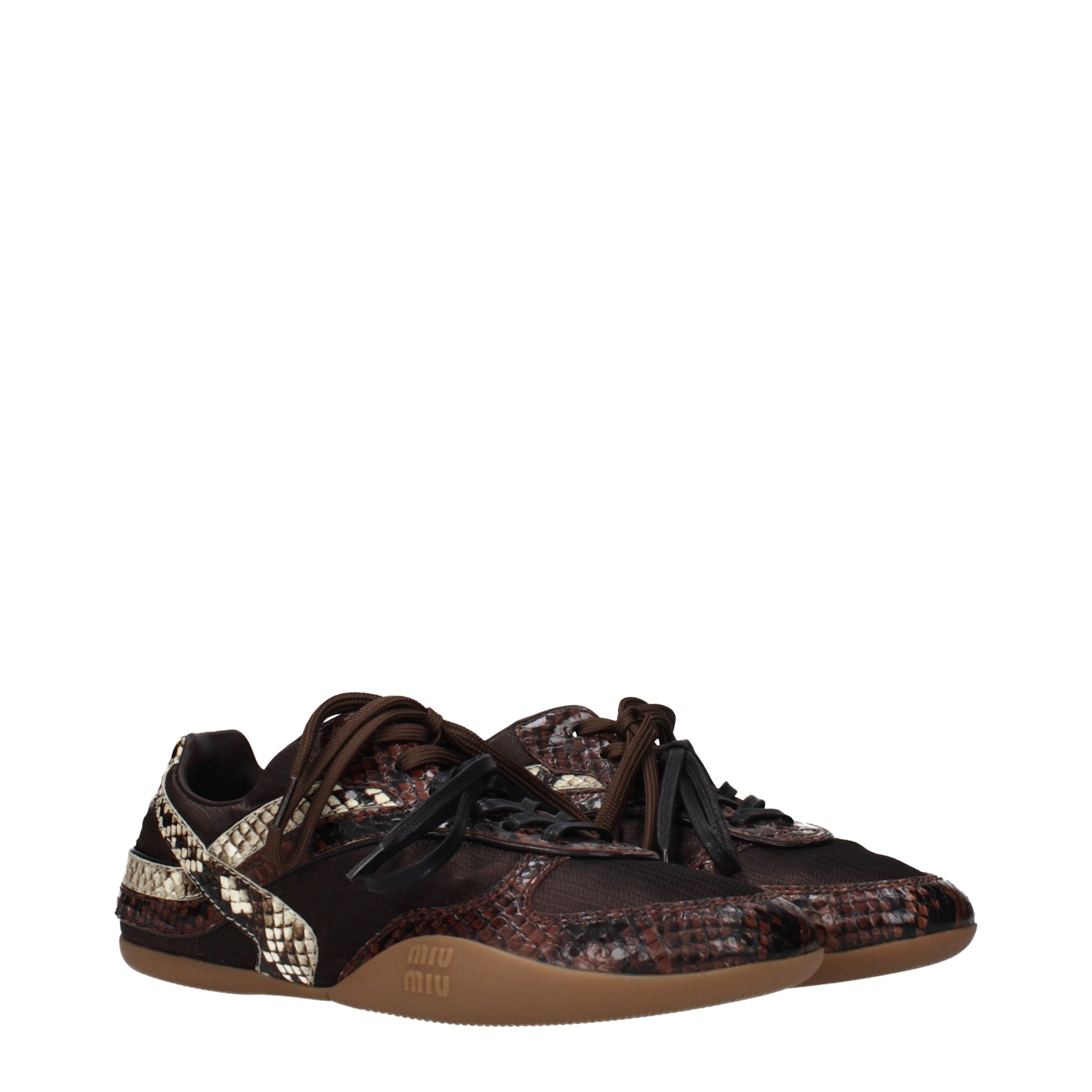 Miu Miu Calfskin Leather Logo Sneakers